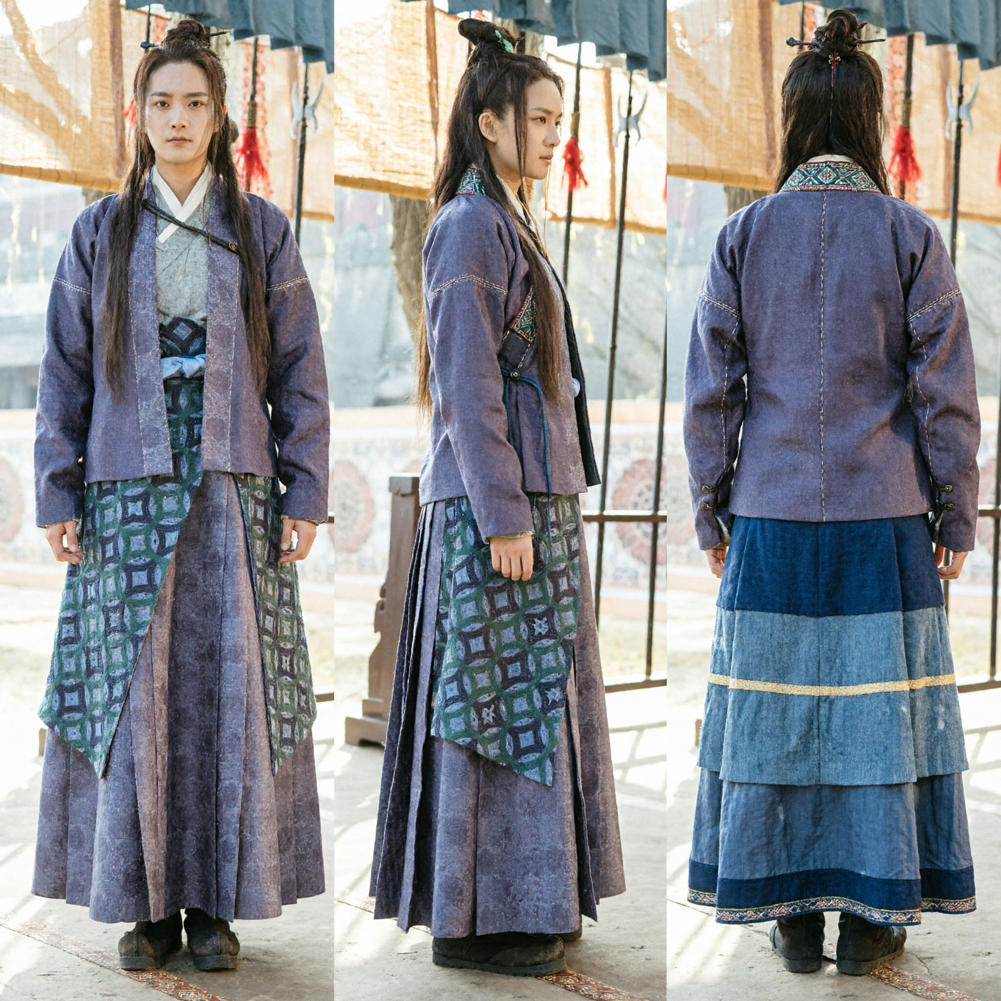 Antikes chinesisches Bogenschießen Hanfu-Kostüm Traditionelle Wuxia Kampfkunstkleidung Set für Cosplay Fotografie Auftritt - Asian Costume