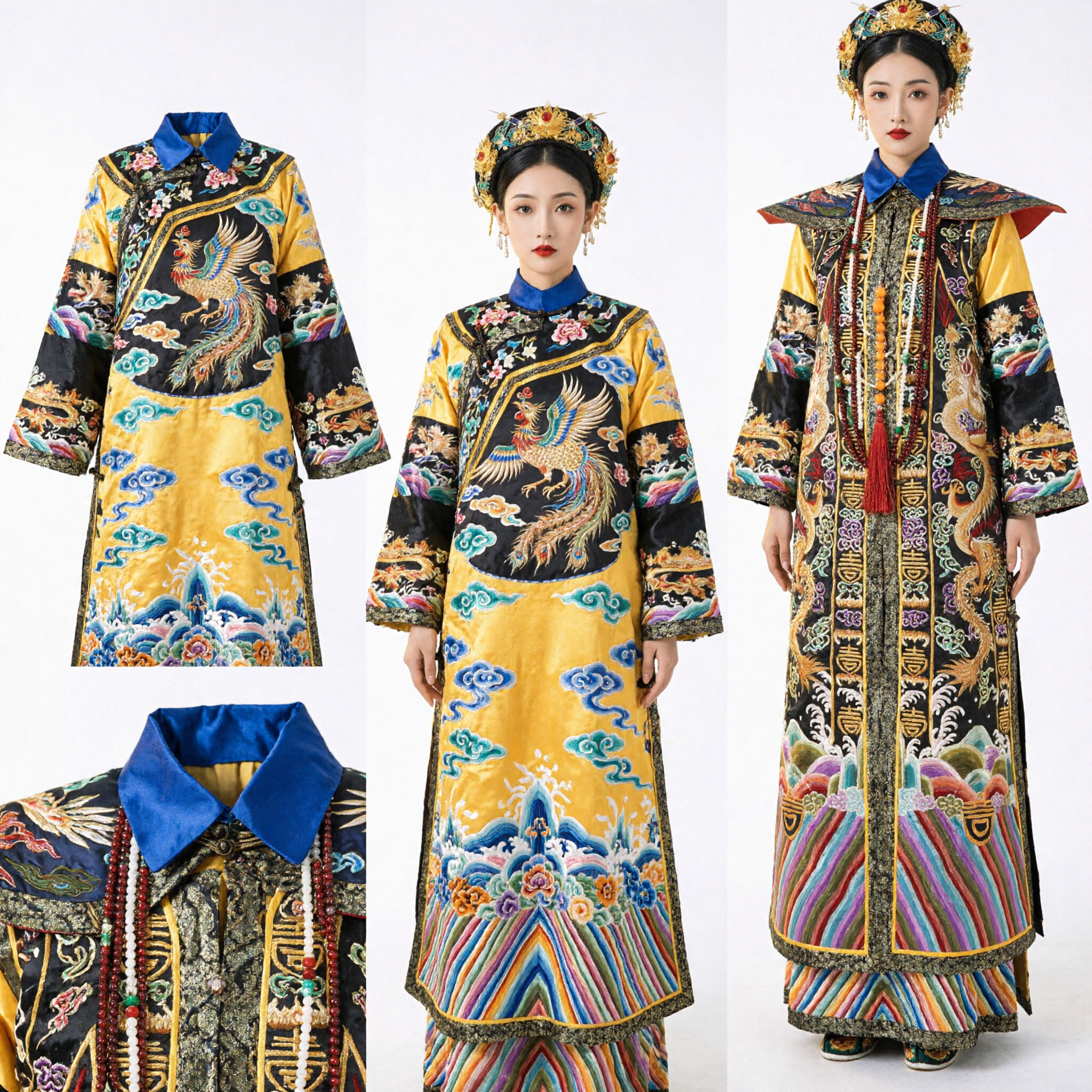 Costume da Imperatrice della Dinastia Qing Tradizionale Cinese, Veste del Drago, Abito da Principessa di Palazzo Antica per Cosplay per Donne - Asian Costume