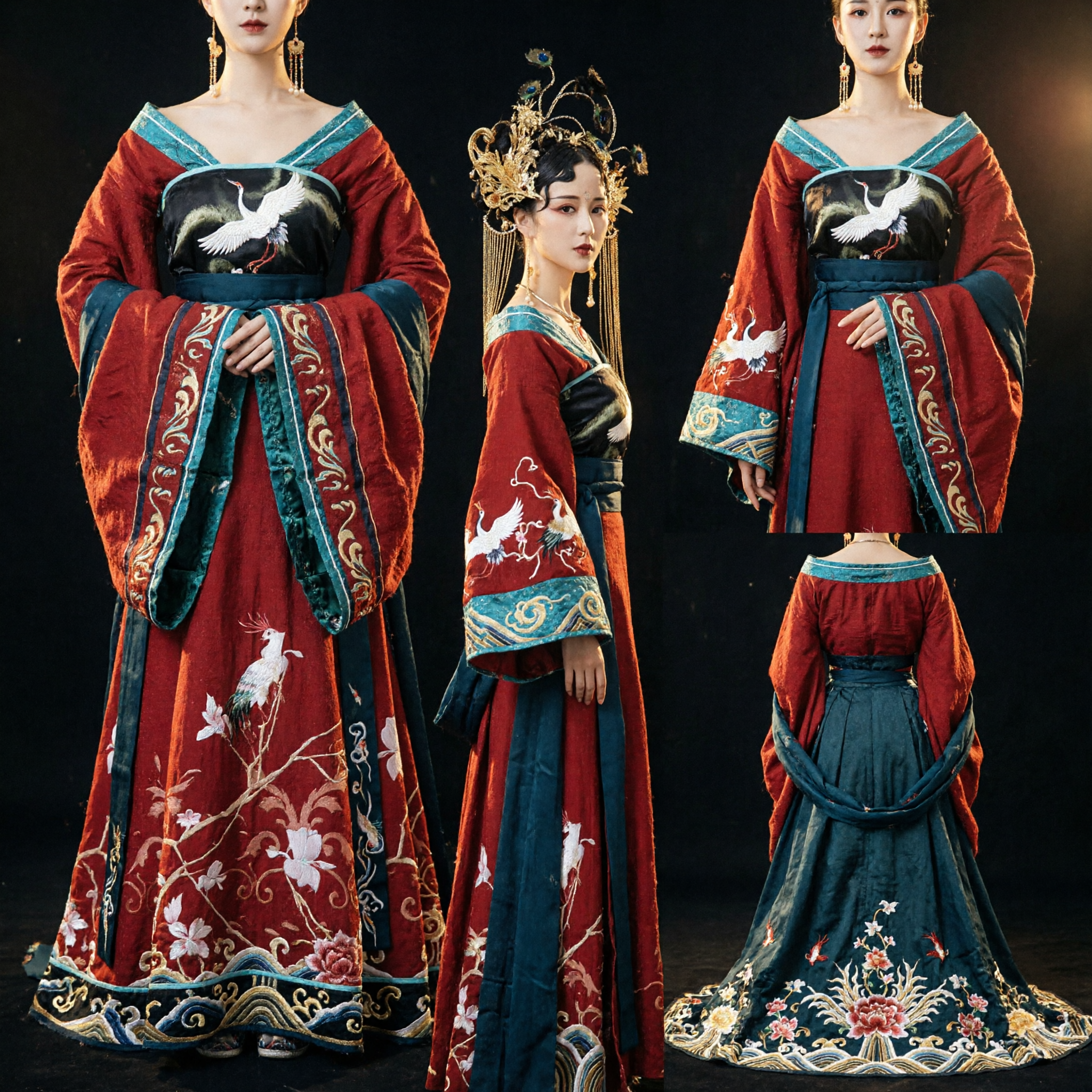 伝統中国唐時代漢服 古代皇后赤ドレス 女性用 コスプレ撮影公演 - Asian Costume