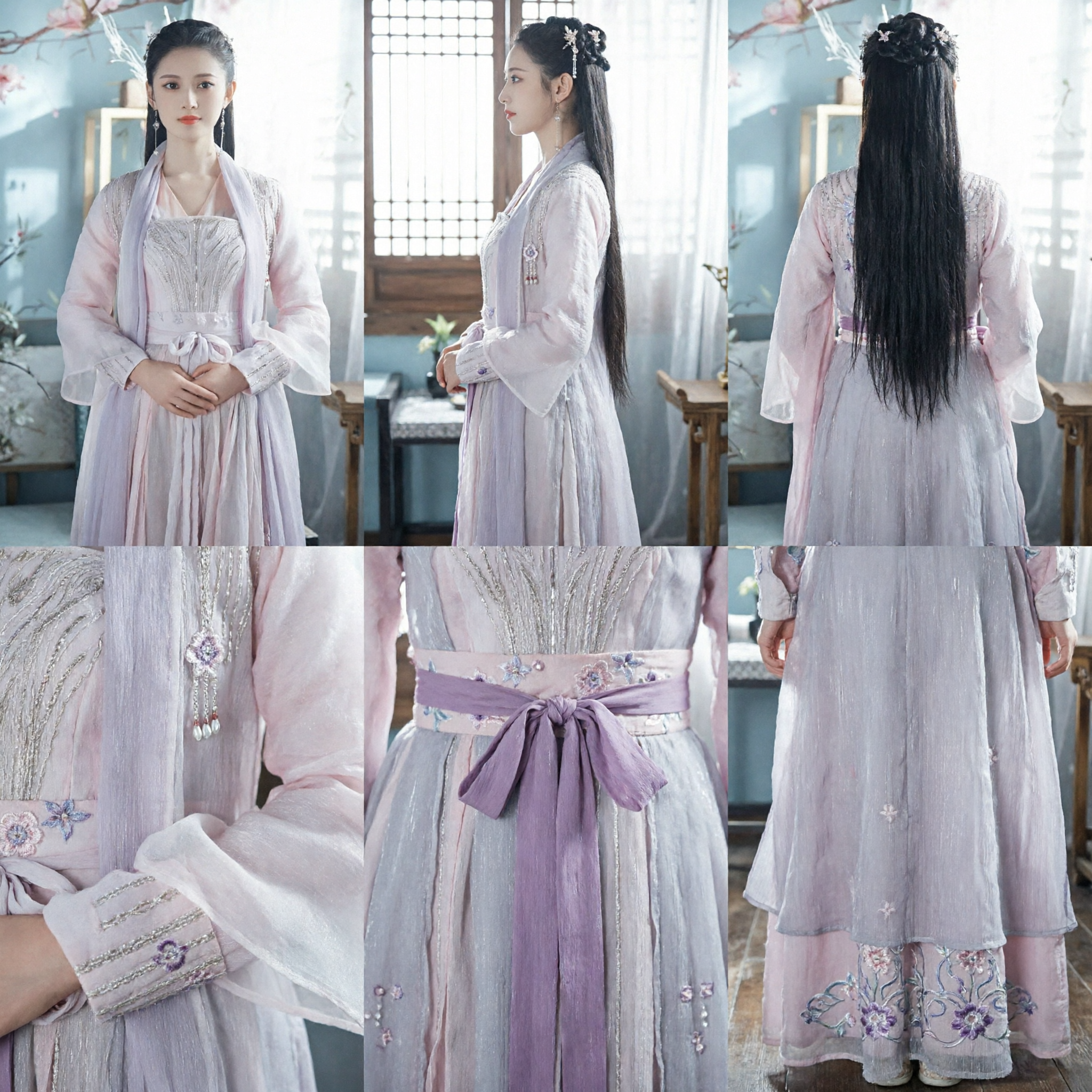 전통 중국 한푸 복장 고대 선녀 드레스 우아한 선협 공주 의상 (여성 코스프레용) - Asian Costume