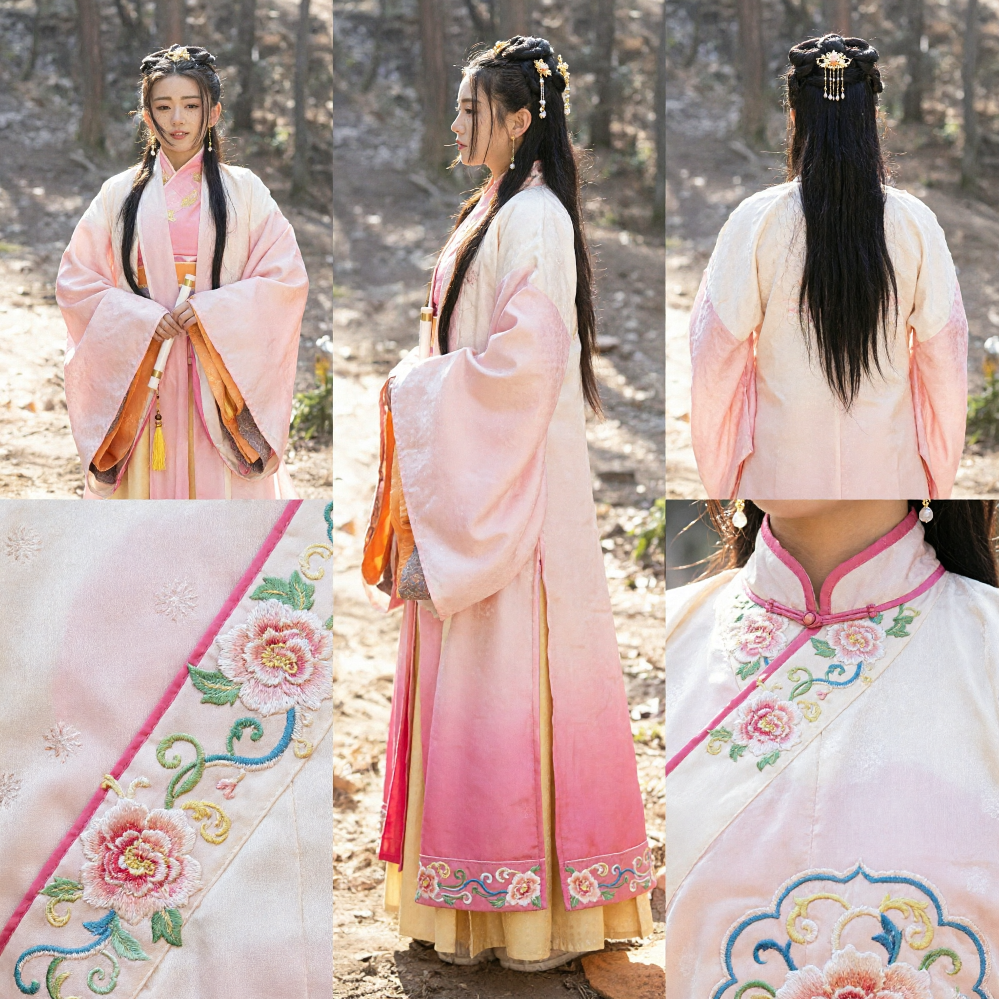 Costume Hanfu ancien traditionnel chinois, robe rose à manches larges de princesse fée pour cosplay féminin - Asian Costume