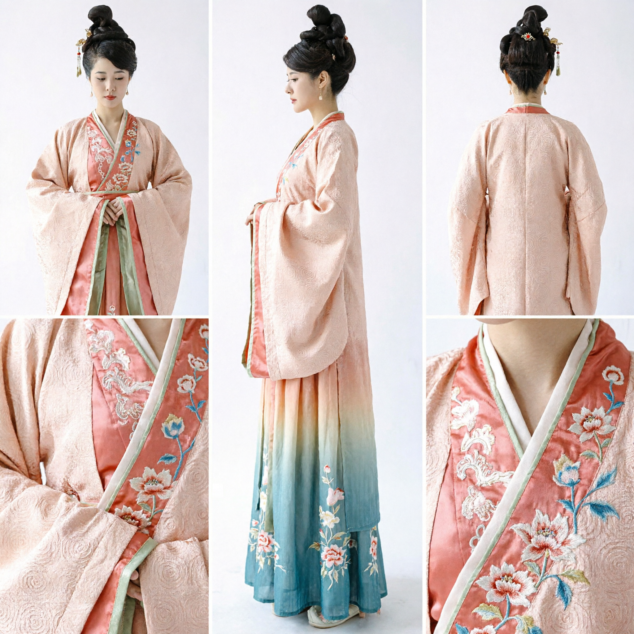 Tradycyjny chiński kostium Hanfu z dynastii Tang dla kobiet, różowa starożytna suknia damy dworskiej do cosplayu - Asian Costume