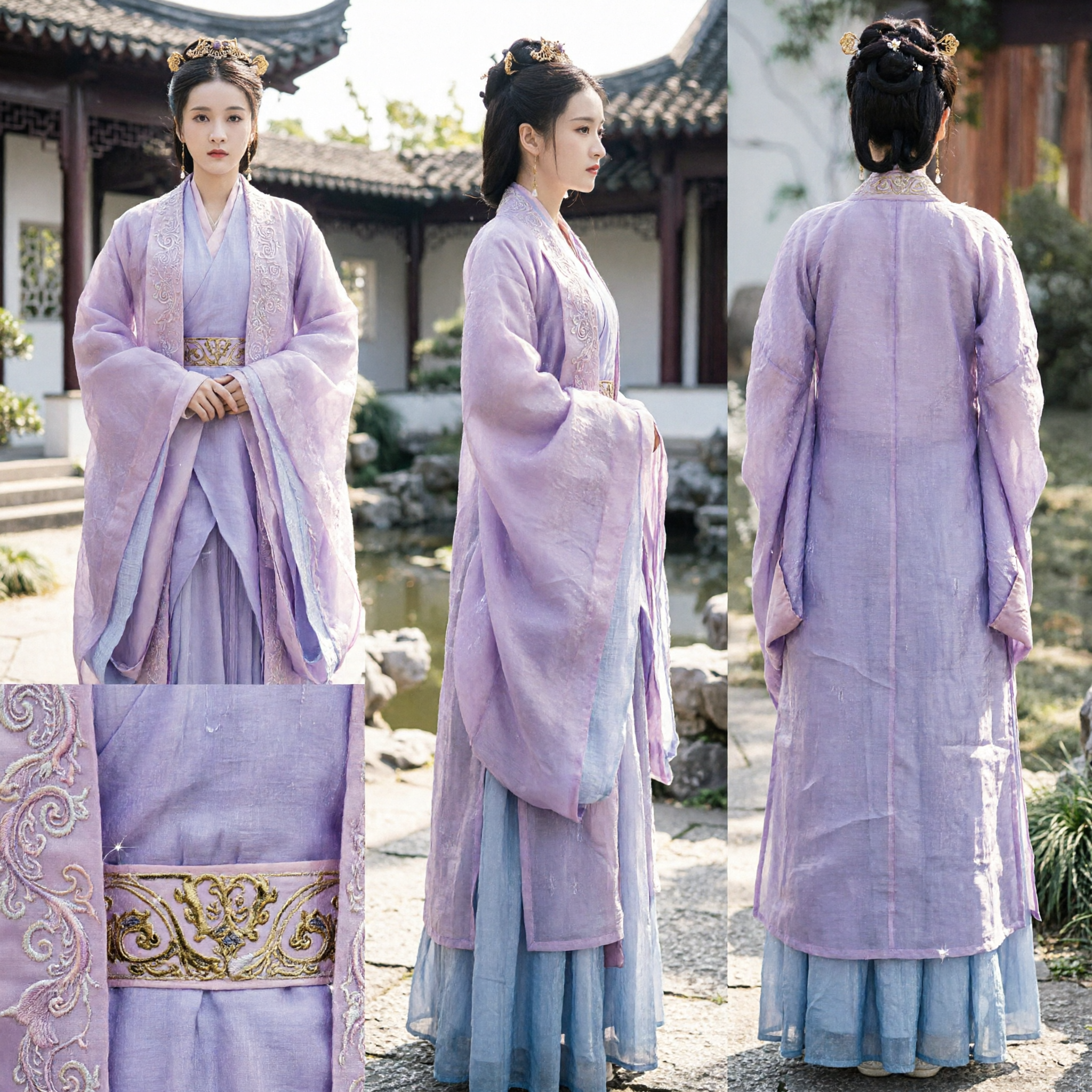 Hanfu Tradicional Chinês Vestido de Princesa Roxo Traje de Dama Nobre Antiga Robe Bordado para Mulheres Cosplay - Asian Costume