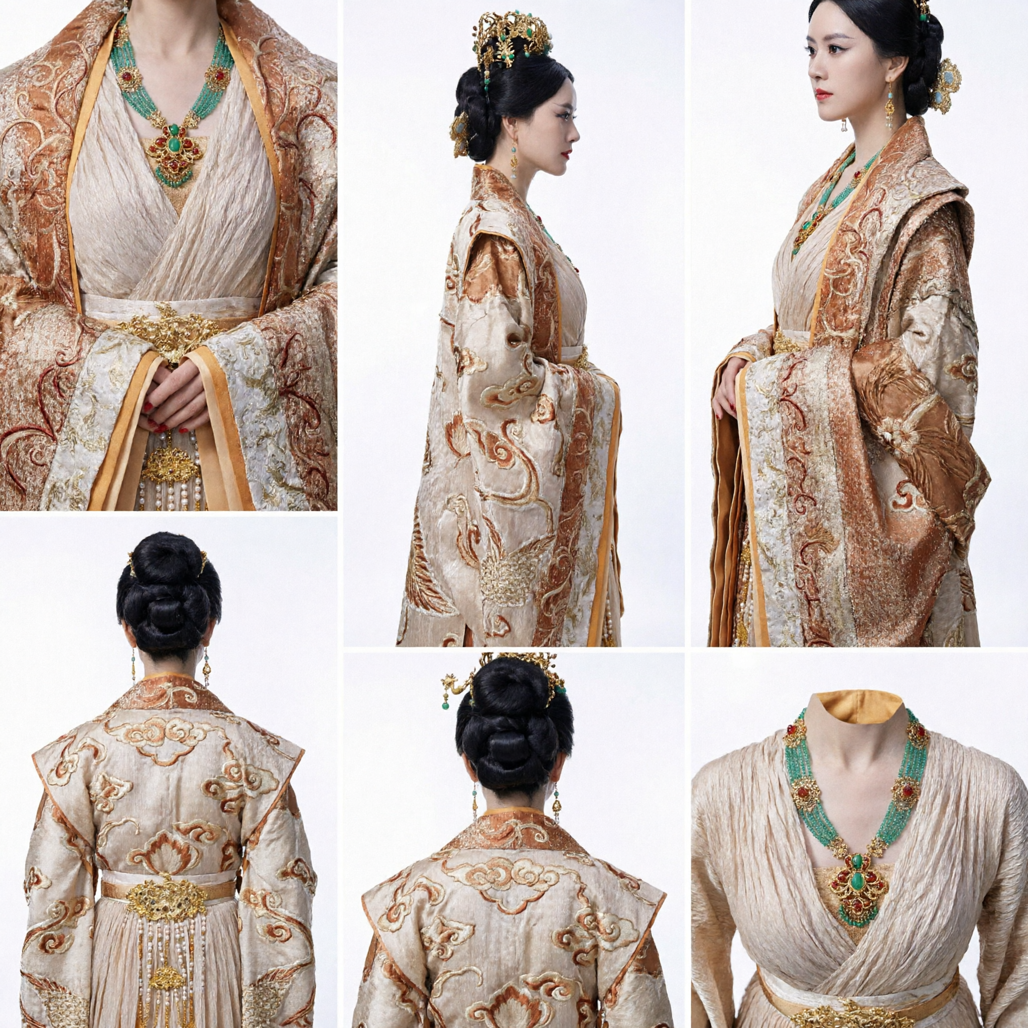 Traditionelles chinesisches antikes Kaiserinnen-Hanfu-Kostüm goldbesticktes Palastdamen-Kleid für Frauen historisches Cosplay - Asian Costume