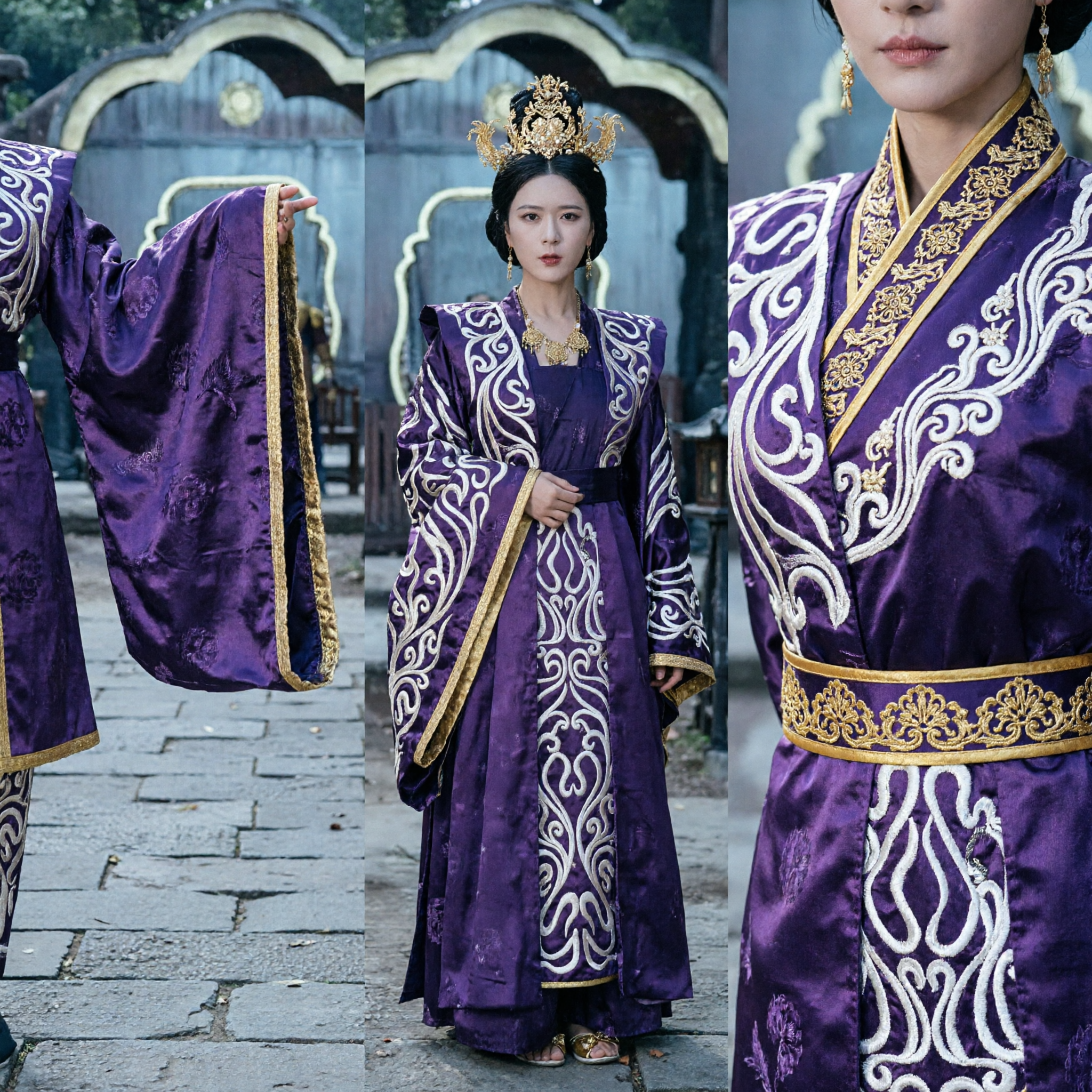 Traje Hanfu de emperatriz china antigua púrpura, vestido real de dama noble de la Dinastía Tang para cosplay - Asian Costume