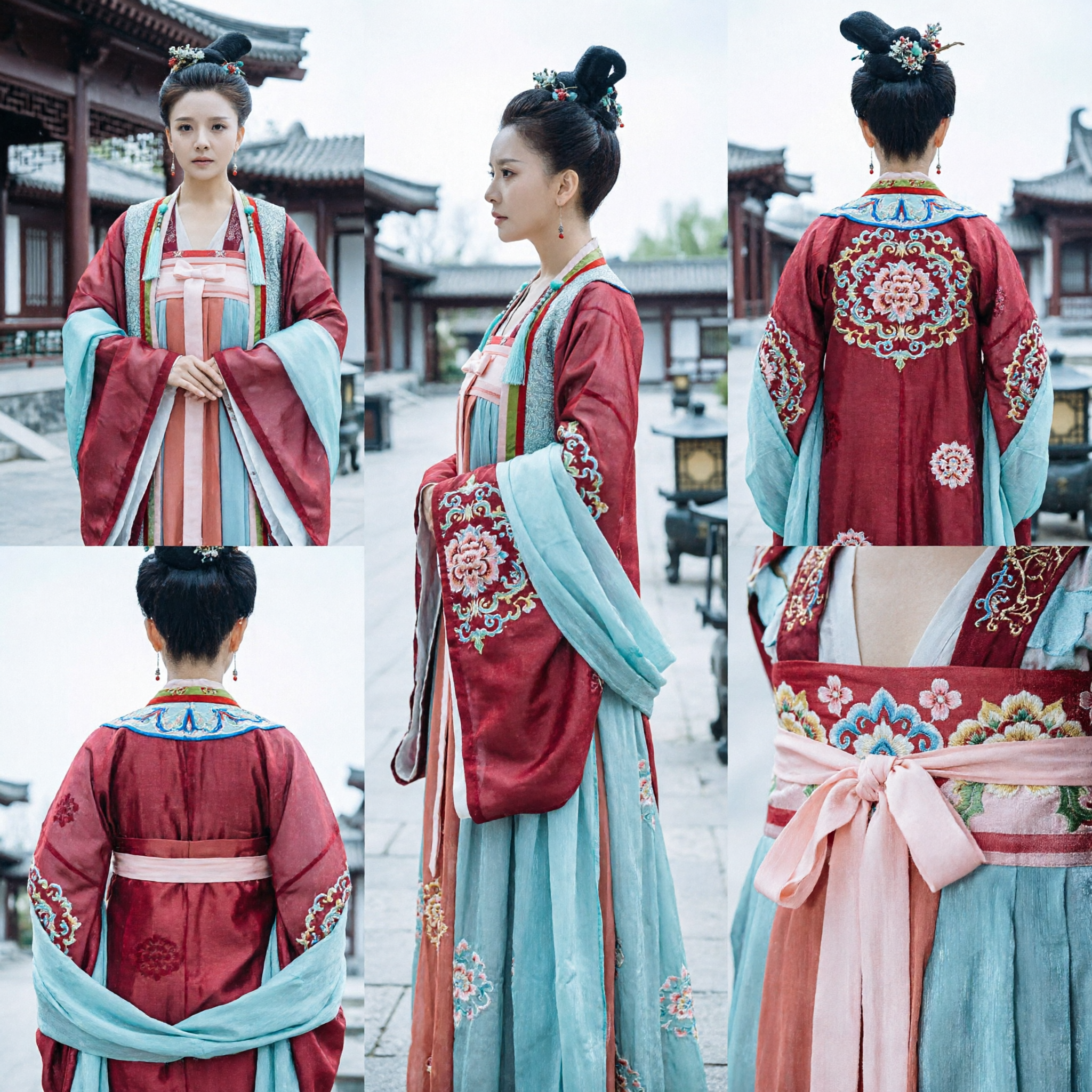 Costume tradizionale cinese Hanfu da Dama di Palazzo della Dinastia Tang Abito Rosso Antico da Principessa per Cosplay Donne - Asian Costume