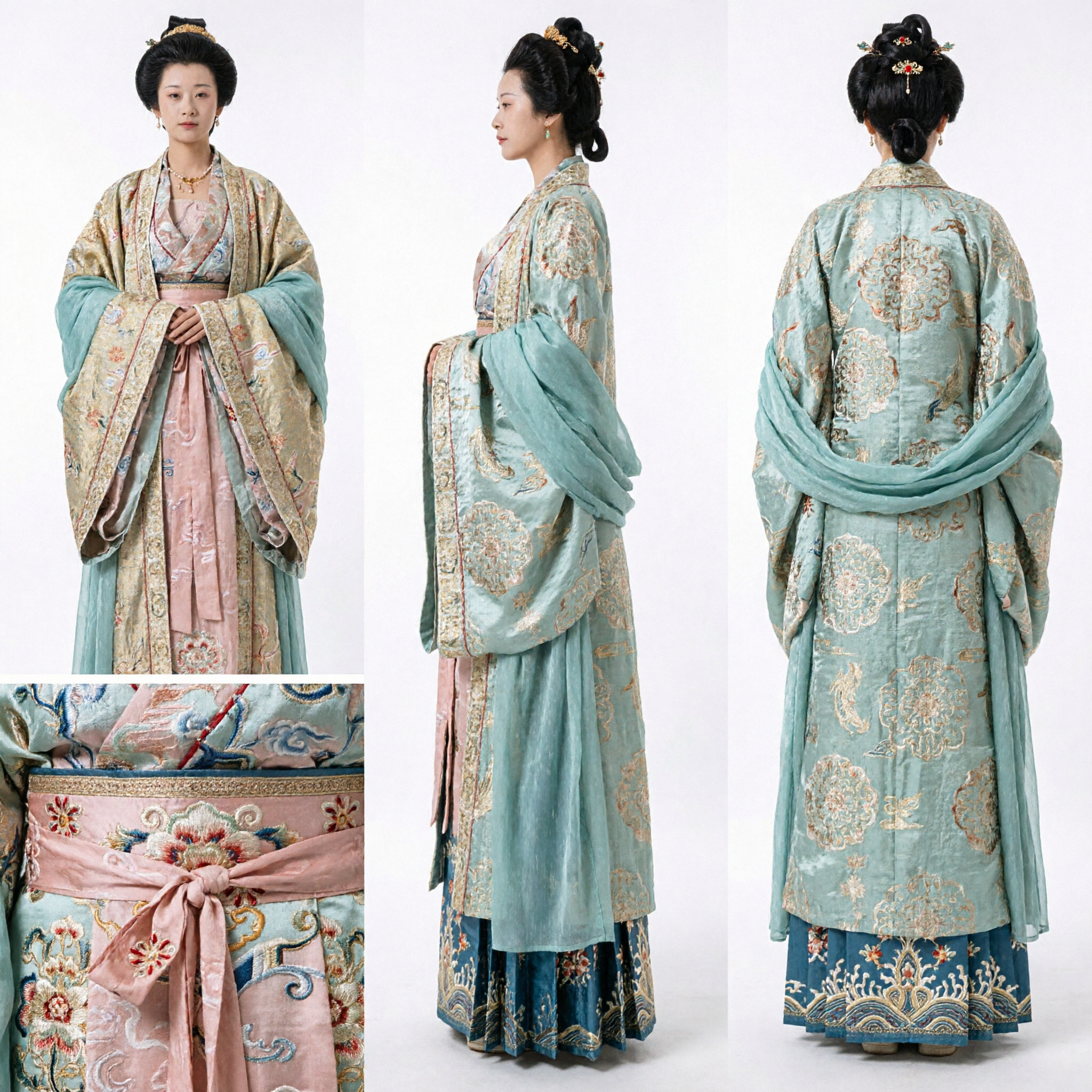 Costume Hanfu de Dame du Palais de la Dynastie Tang Chinoise Ancienne pour Femmes Robe de Drame Historique Traditionnel Ensemble Complet - Asian Costume