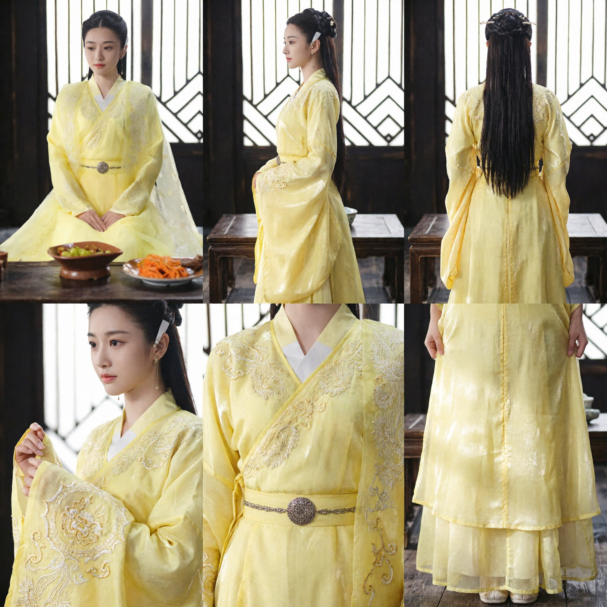 Hanfu Jaune Brodé Élégant Costume Traditionnel Chinois d'Ancienne Princesse pour Femmes Cosplay de Drame - Asian Costume