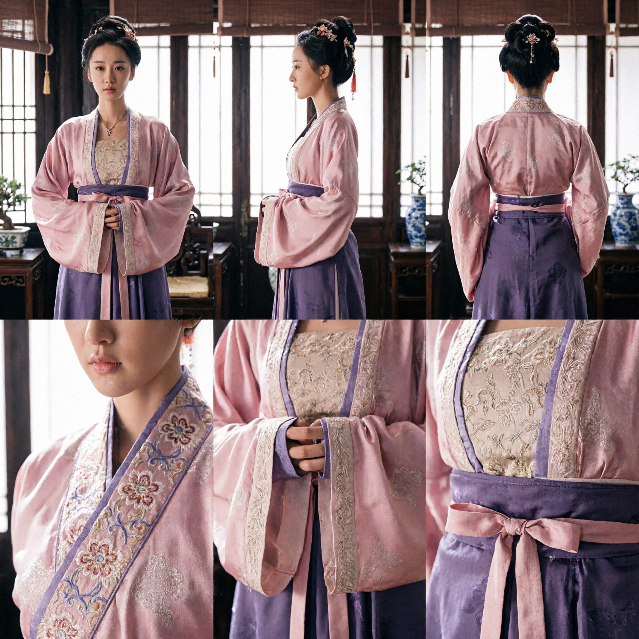 Traje Tradicional Chinês Hanfu para Mulheres - Vestido Rosa da Dinastia Song, Estilo Dama do Palácio Antigo para Fotografia e Cosplay - Asian Costume