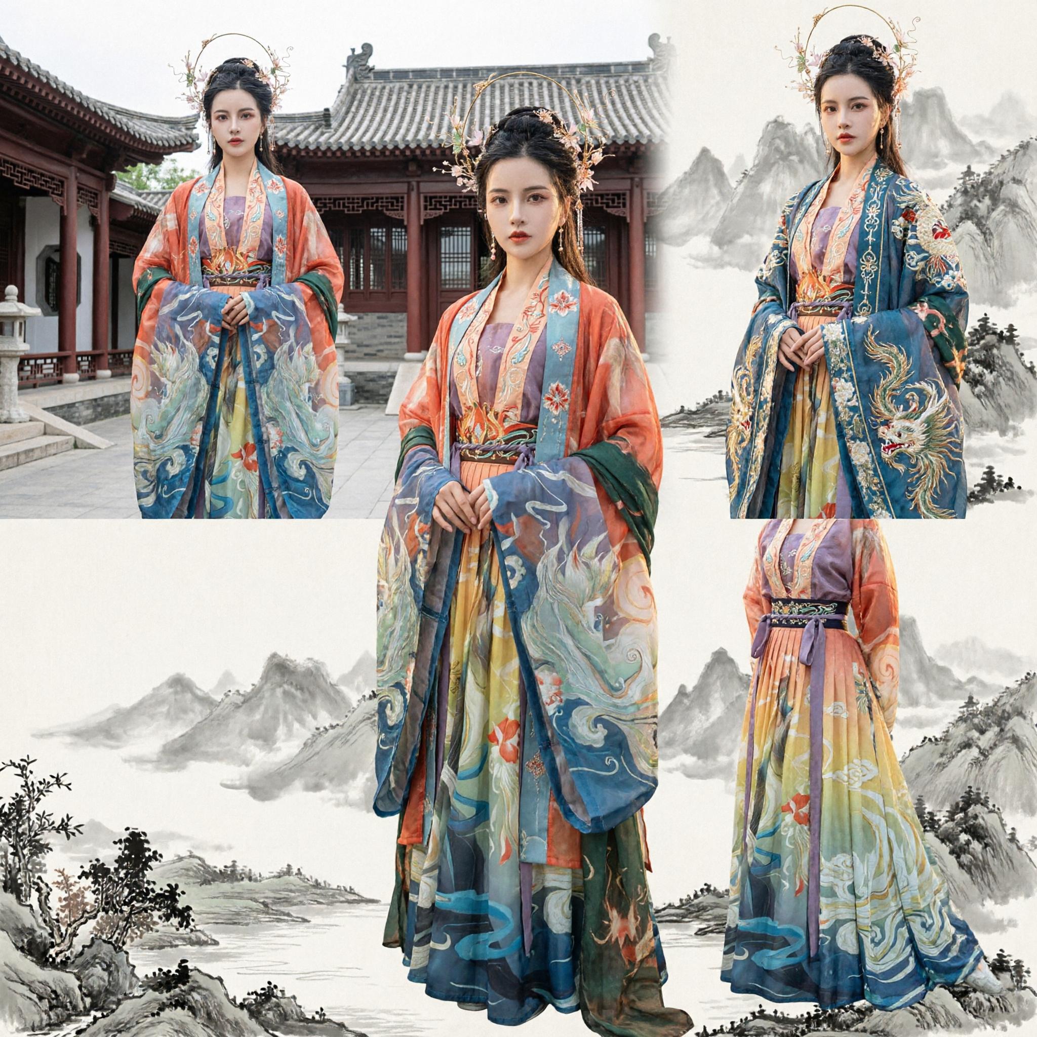 Elegant Chinese Hanfu Tang Dynasty Traditional Costume Ancient Princess Fairy Dress for Women Cosplay Performance - Asian Costume