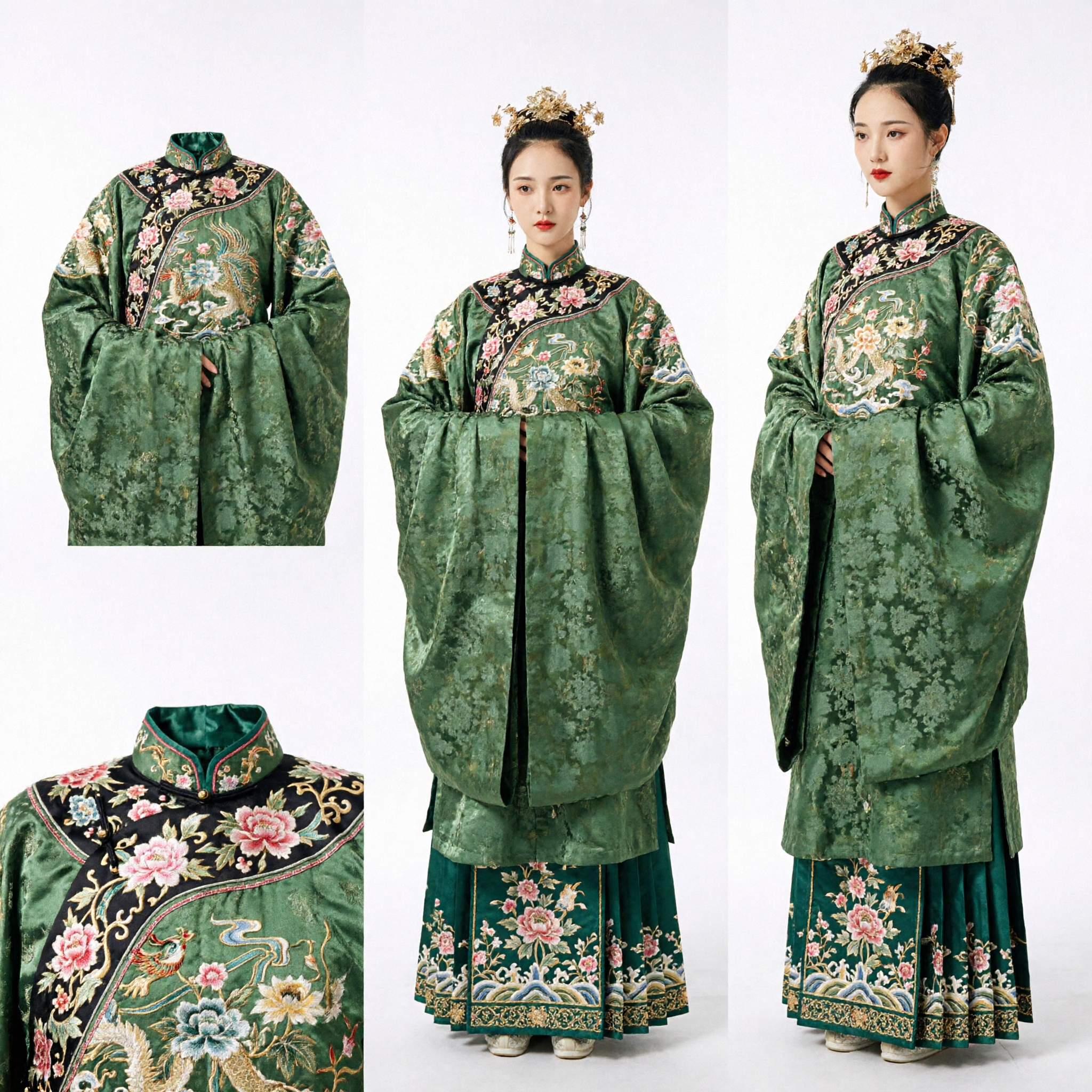 Costume traditionnel chinois Hanfu vert - Robe ancienne de princesse noble de la dynastie Tang pour femmes, cosplay et photographie - Asian Costume