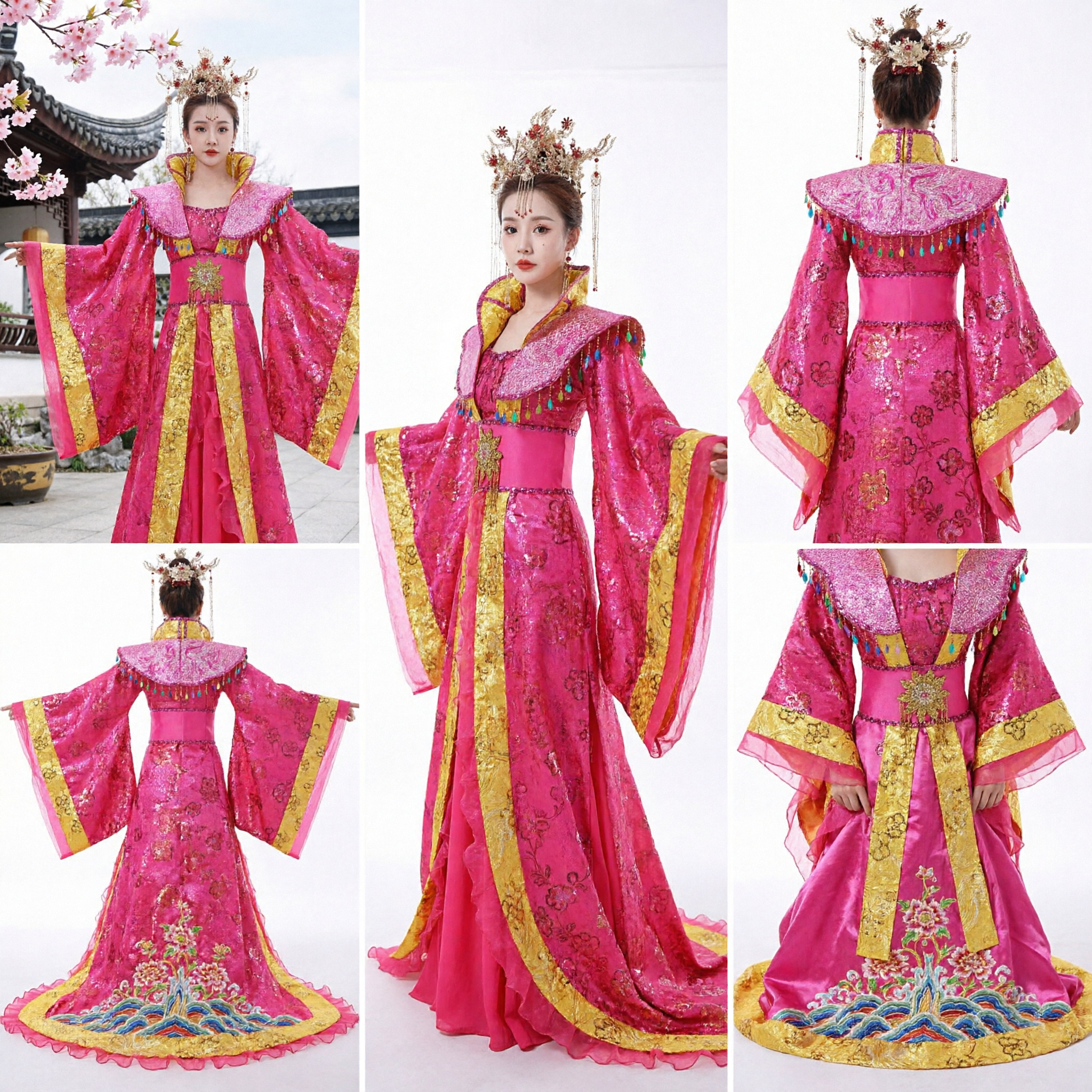 Chinesisches antikes Prinzessinnenkostüm Rosa Tang-Dynastie Hanfu-Kleid Traditionelle kaiserliche Konkubinenkleidung für Frauen Bühnenauftritt - Asian Costume