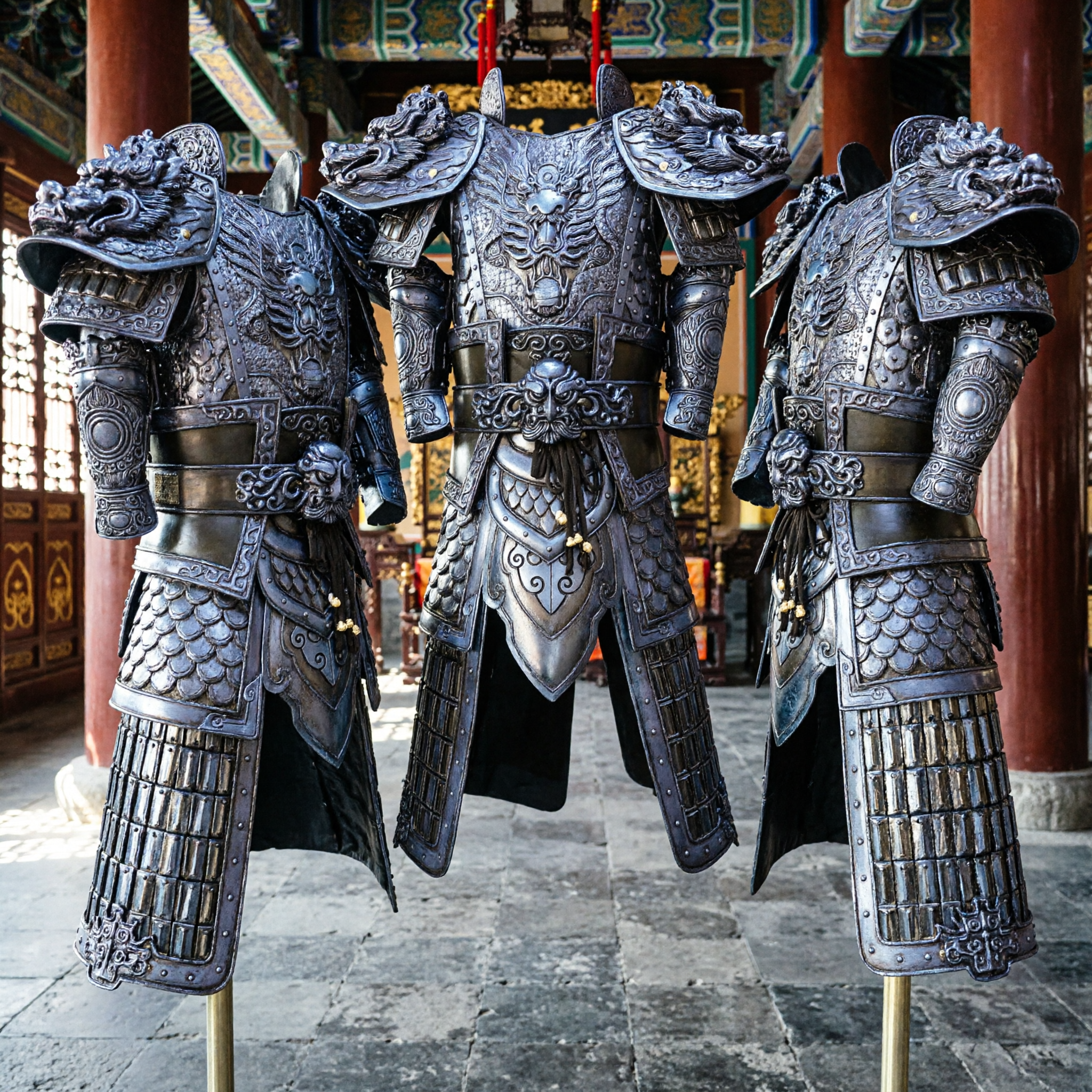 Armadura Completa de General Chino Antiguo para Hombres, Traje de Cosplay de Caballero Guerrero Histórico para Halloween - Asian Costume