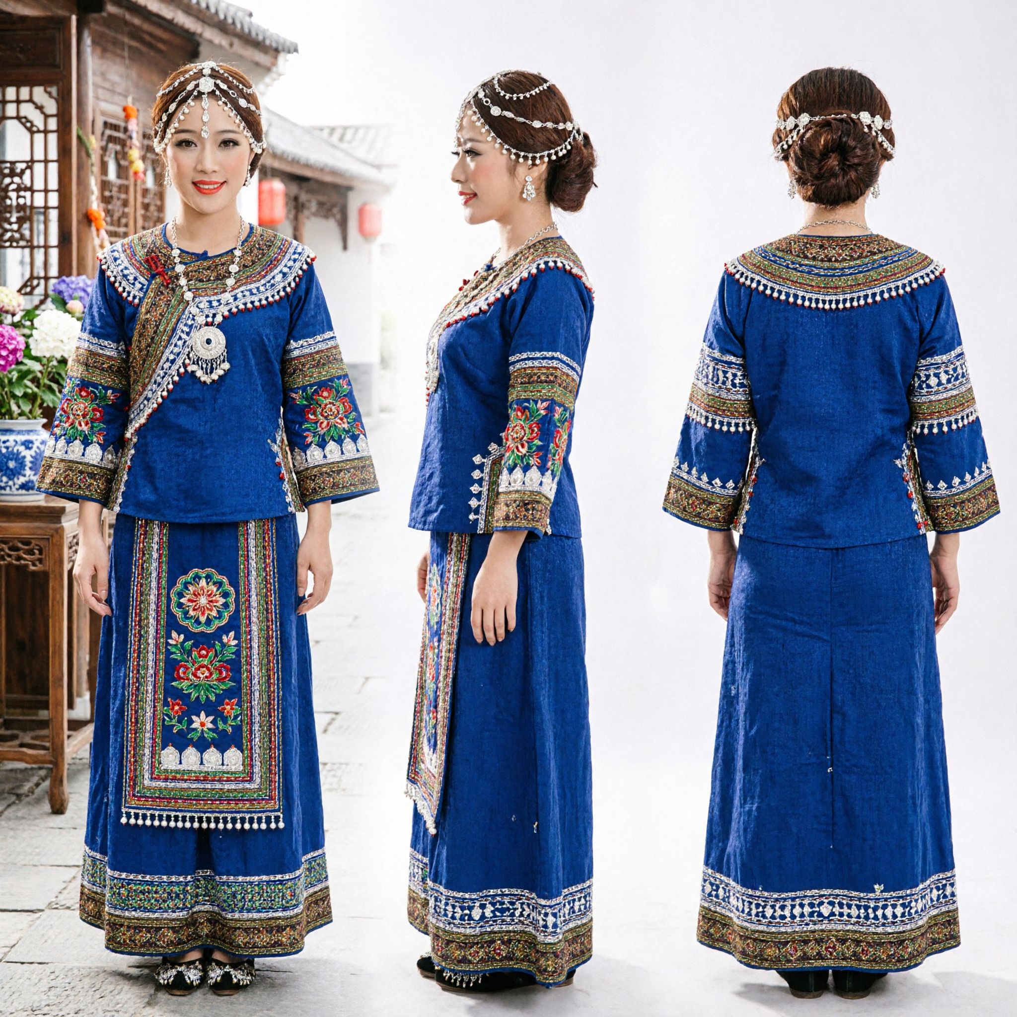 우아한 크리스탈 진주 마타 파티 신부 머리장식 웨딩 이마 체인 머리 보석 액세서리 신부용 - Asian Costume