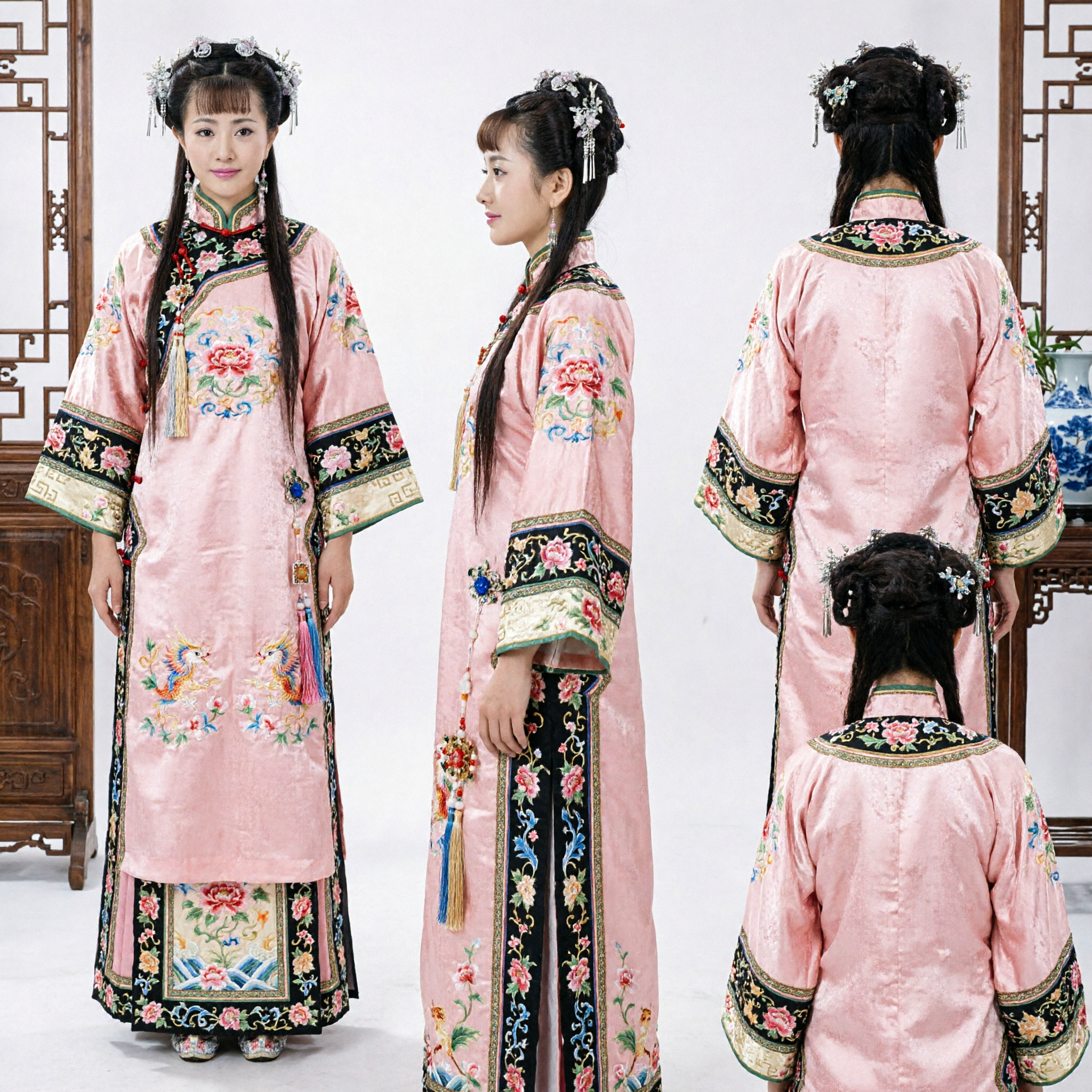 Древние китайские аксессуары для волос ханьфу, серебряные цветочные заколки с кистями для традиционного костюма, косплея и драмы - Asian Costume