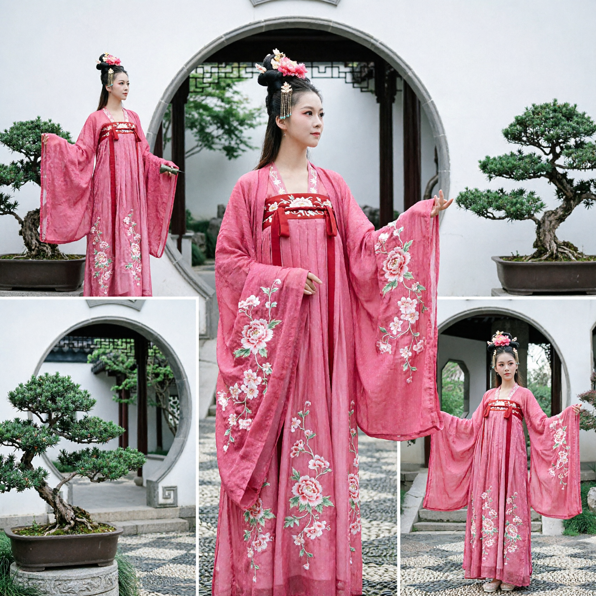 Żywa różowa suknia księżniczki z dynastii Tang Hanfu: tradycyjna starożytna chińska suknia dla kobiet do cosplayu i występów - Asian Costume