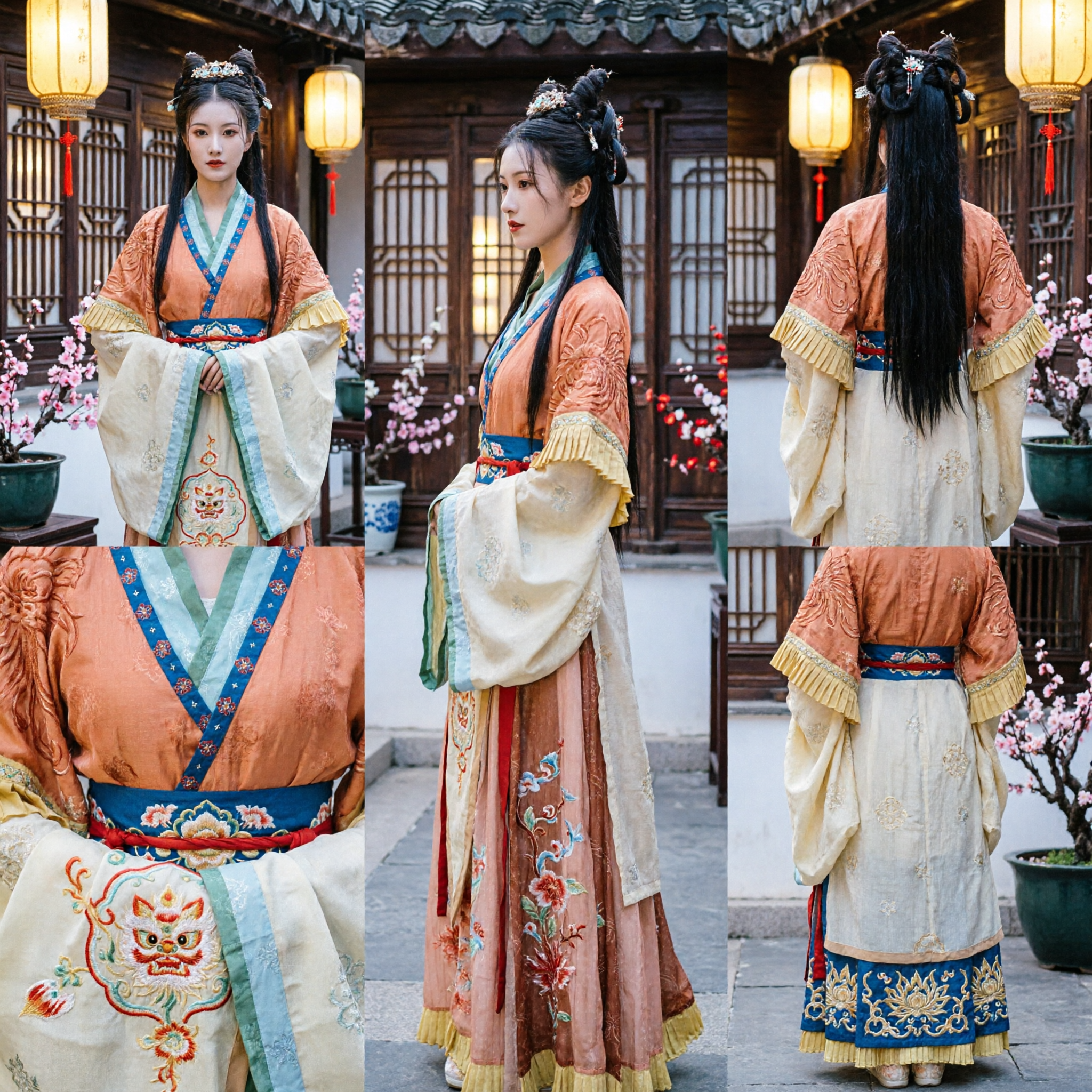 우아한 고대 중국 한푸 의상 당나라 공주 유건 드레스 여성 역사 코스프레 - Asian Costume