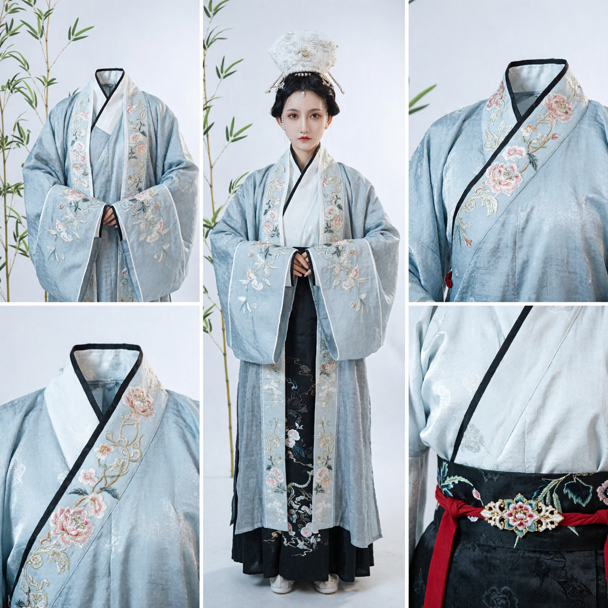 Oud-Chinese Hanfu Traditioneel Kostuum Geborduurde Lange Mantel en Rokset voor Vrouwen Historische Cosplay - Asian Costume