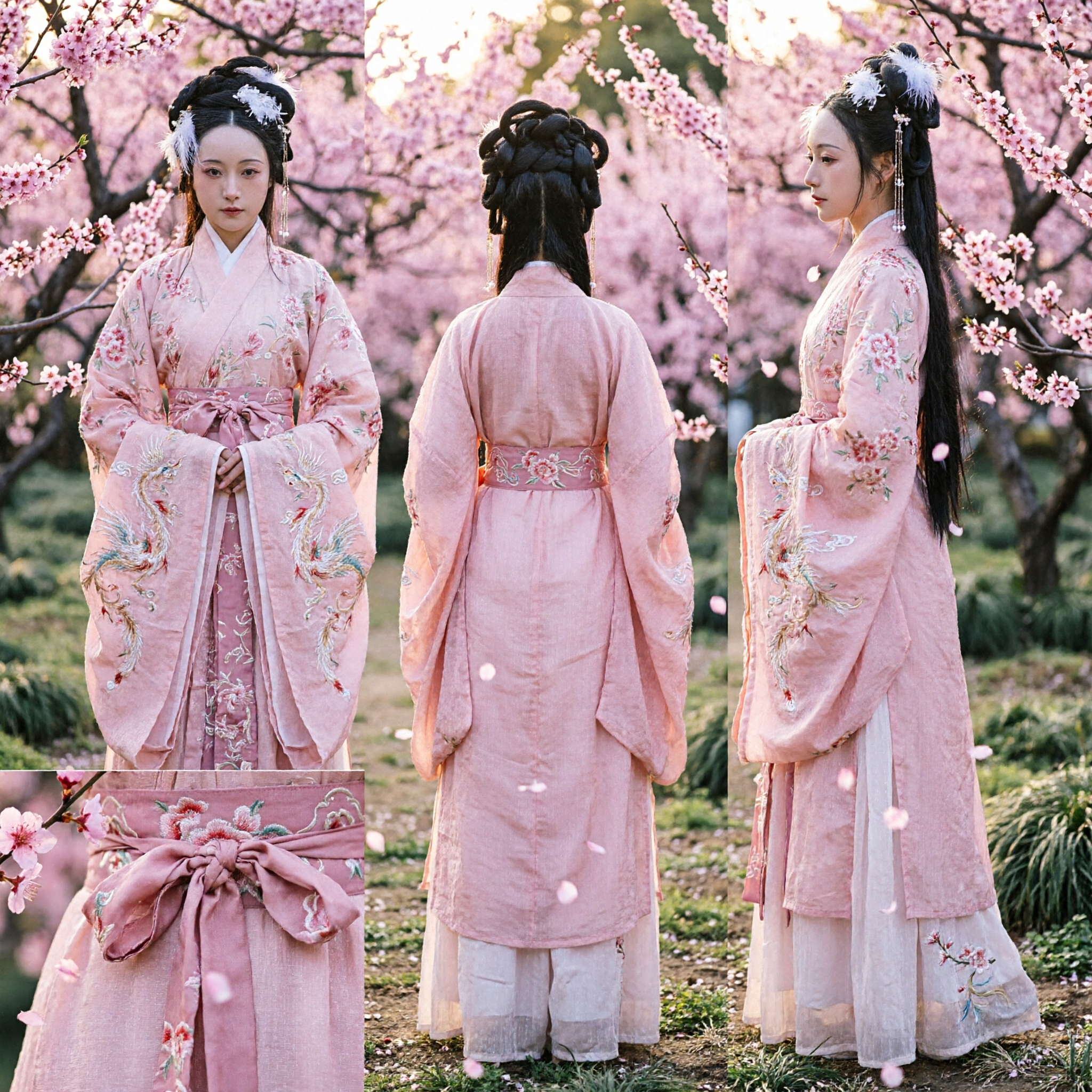 Rosa traditionelles chinesisches Hanfu-Kostüm Antiker Stil Feenkleid besticktes Gewand für Frauen Cosplay-Fotografie - Asian Costume