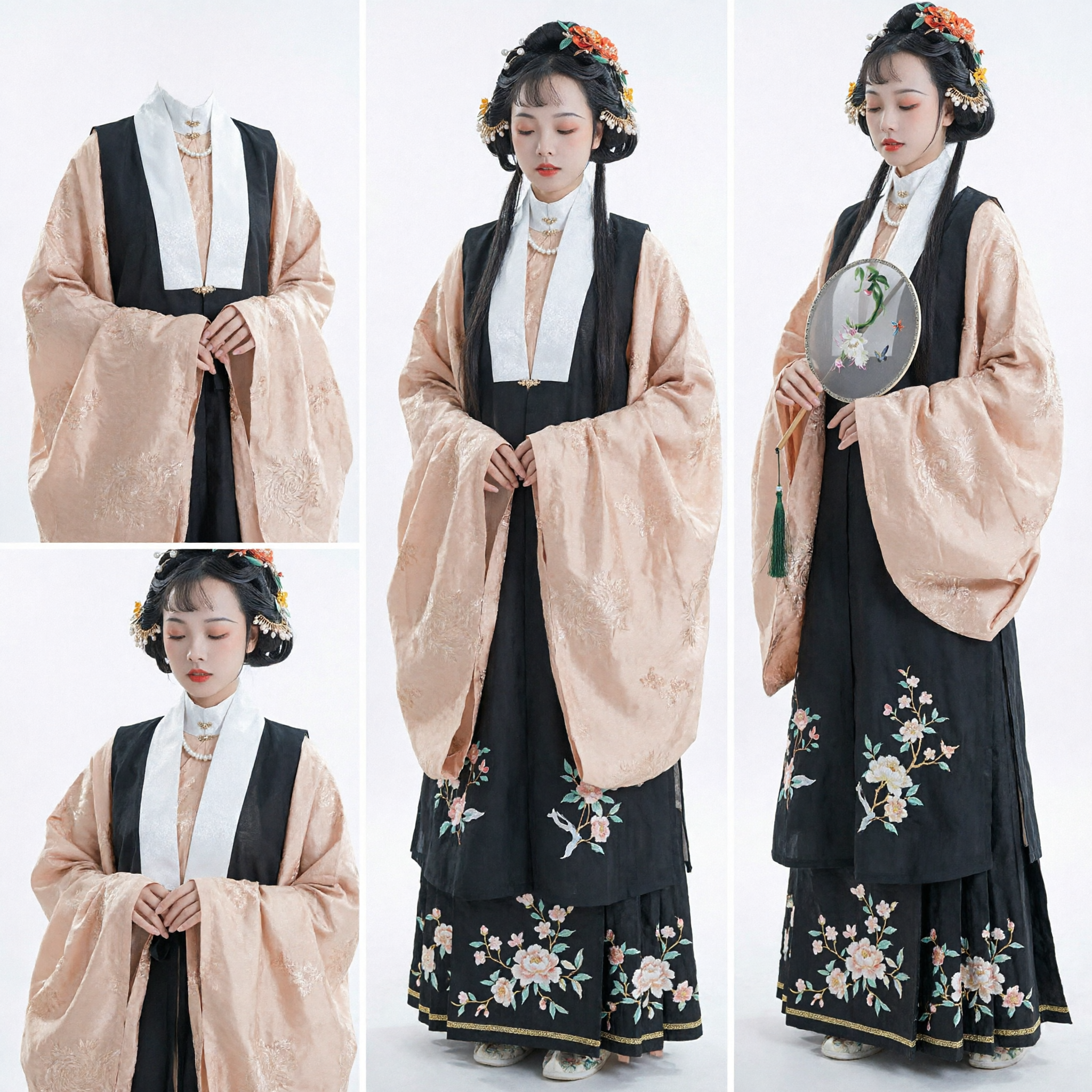 Traje Tradicional Chino Hanfu de la Dinastía Ming para Mujeres, Conjunto de Túnica Pifeng Bordada para Ceremonia del Té y Fotografía - Asian Costume