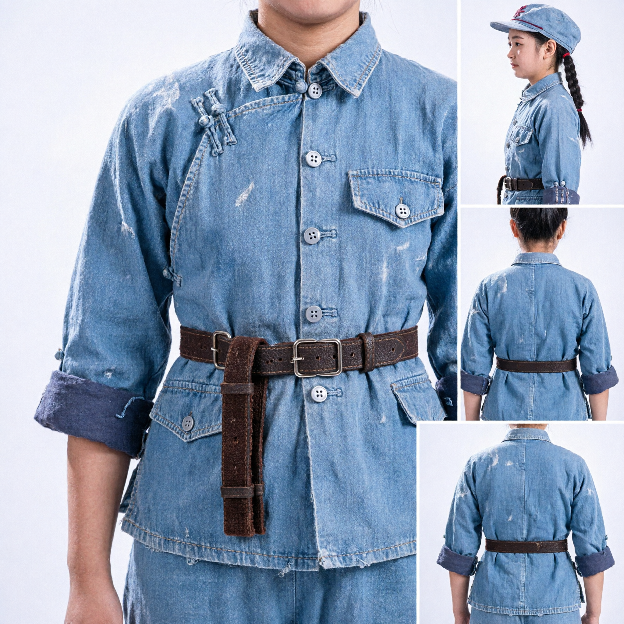 Kinderen Klein Rood Leger Soldaat Kostuum Meisjes Podiumoptreden Chinese Revolutionaire Dans Uniform Set - Asian Costume