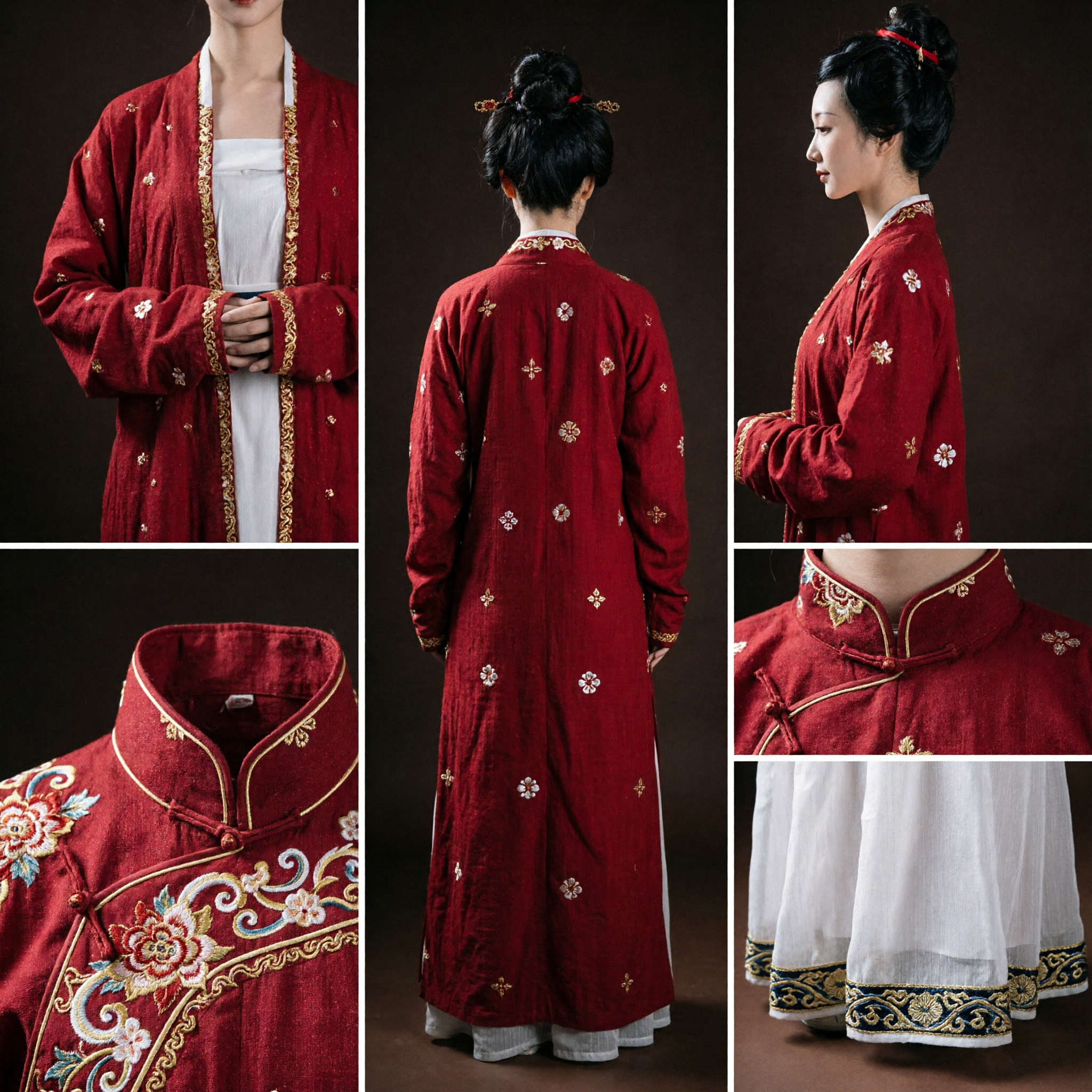 Traditioneel Chinees Tang-dynastie Hanfu Rood Gewaad Set Oud Historisch Kostuum voor Vrouwen Culturele Evenementen - Asian Costume
