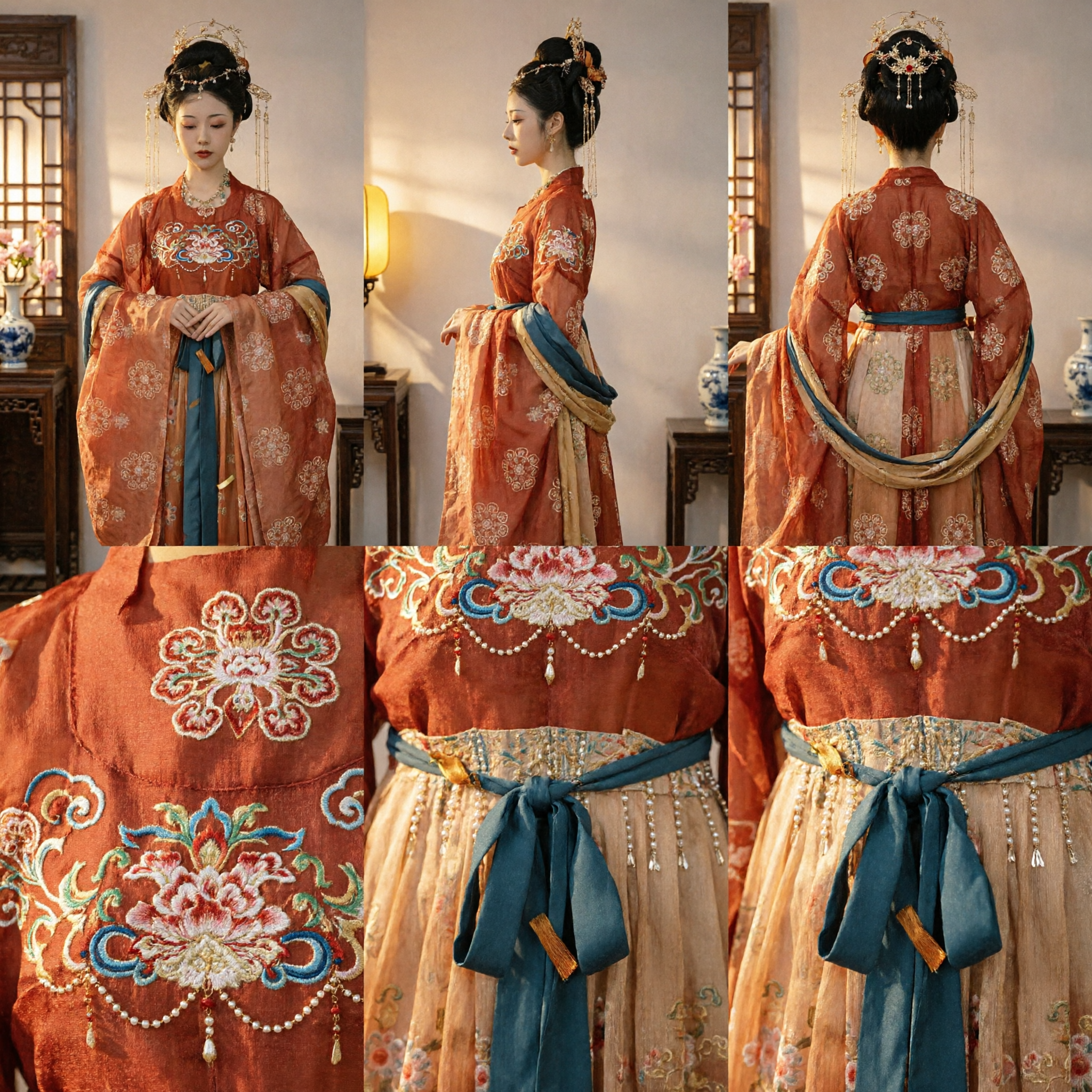 Abito Hanfu Tradizionale Cinese della Dinastia Tang Costume Antico da Principessa per Donne per Performance sul Palco e Fotografia - Asian Costume