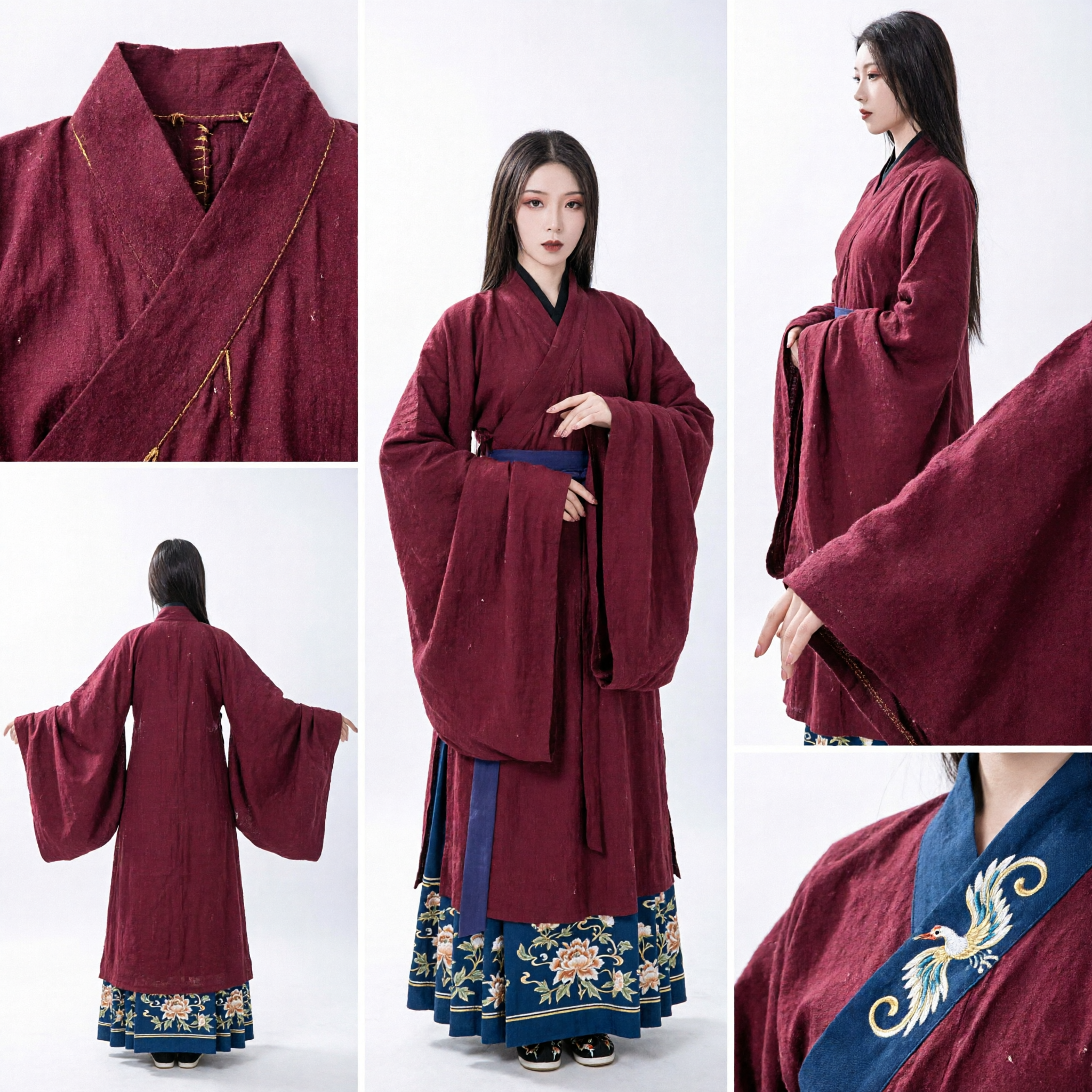 전통 중국 한푸 고대 한나라 빨간 곡거 로브 복장 여성 역사 코스프레 공연 드레스 - Asian Costume