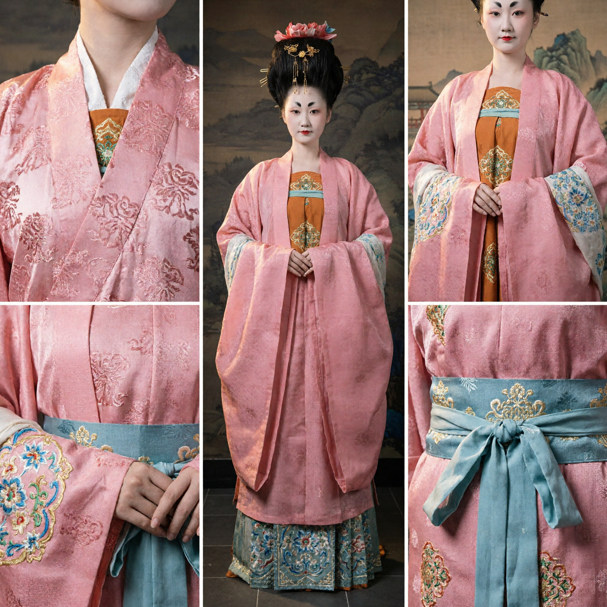 Elegant Tang-dynastie Hanfu Traditioneel Chinees Kostuum Roze Gewaad Oud Kledingset voor Vrouwen Cosplay Fotografie - Asian Costume