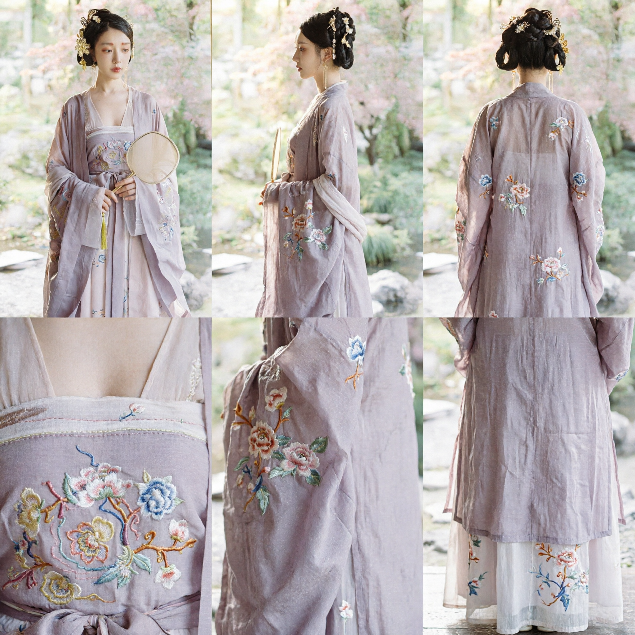 Elegante Paarse Traditionele Chinese Hanfu-jurk Antiek Geborduurd Gewaad Kostuum voor Vrouwen Historische Cosplay Fotografie - Asian Costume