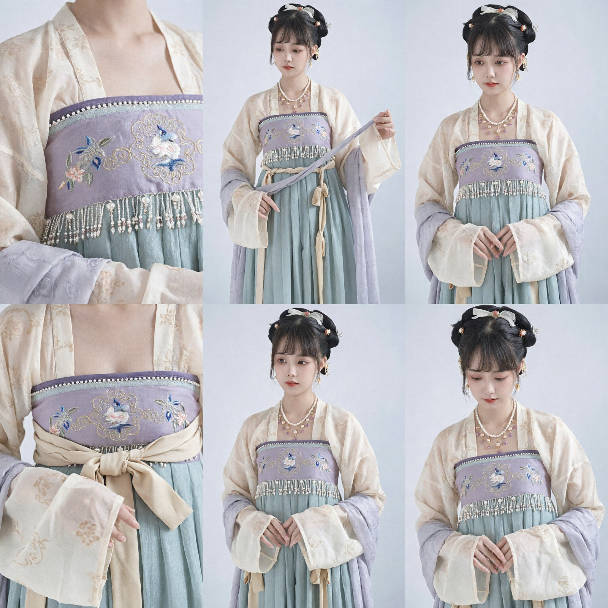 Elegant traditioneel Chinese Hanfu Tang-stijl geborduurde hoge taille rok set Oud kostuum voor vrouwen Cosplay - Asian Costume