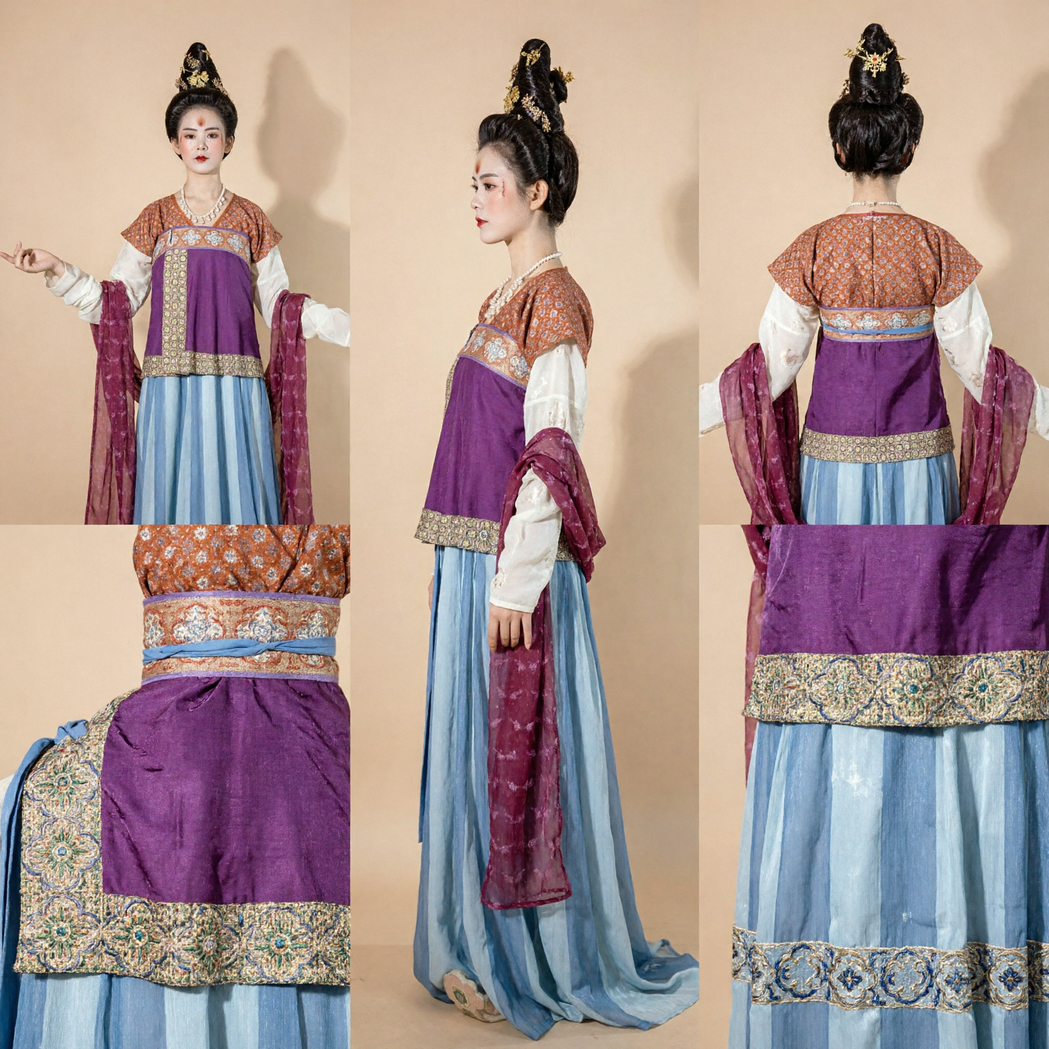Traje de Dama del Palacio Hanfu de la Dinastía Tang Chino Antiguo Vestido Tradicional de Princesa para Actuación y Cosplay de Mujeres - Asian Costume