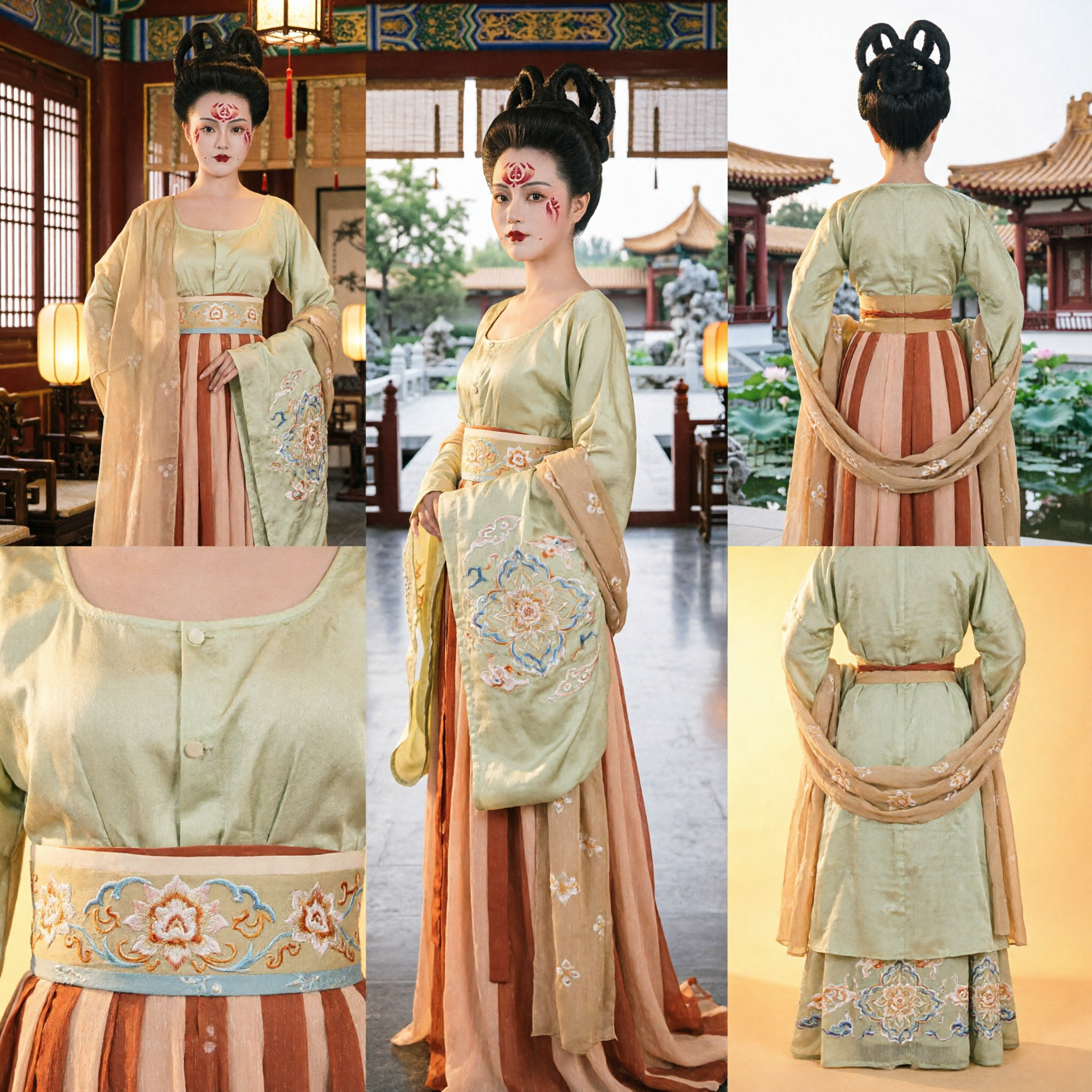 Costume Hanfu de la Dynastie Tang Chinois, Robe Traditionnelle Ancienne de Dame du Palais pour Femmes, pour Cosplay ou Spectacle - Asian Costume