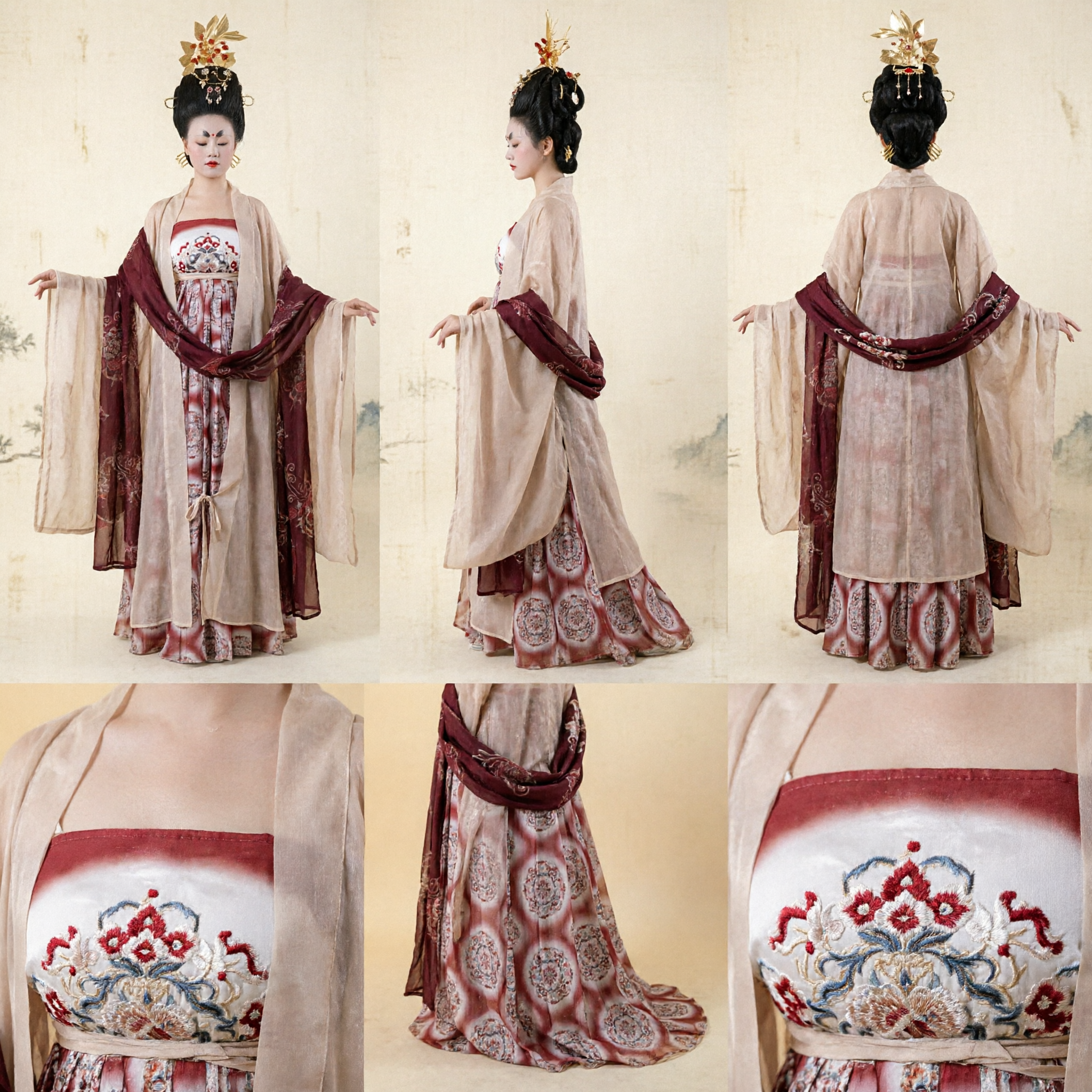 Ancient Chinese Tang Dynasty Palace Lady Hanfu Costume Traditional Empress Dress for Cosplay Performance - Asian Costume