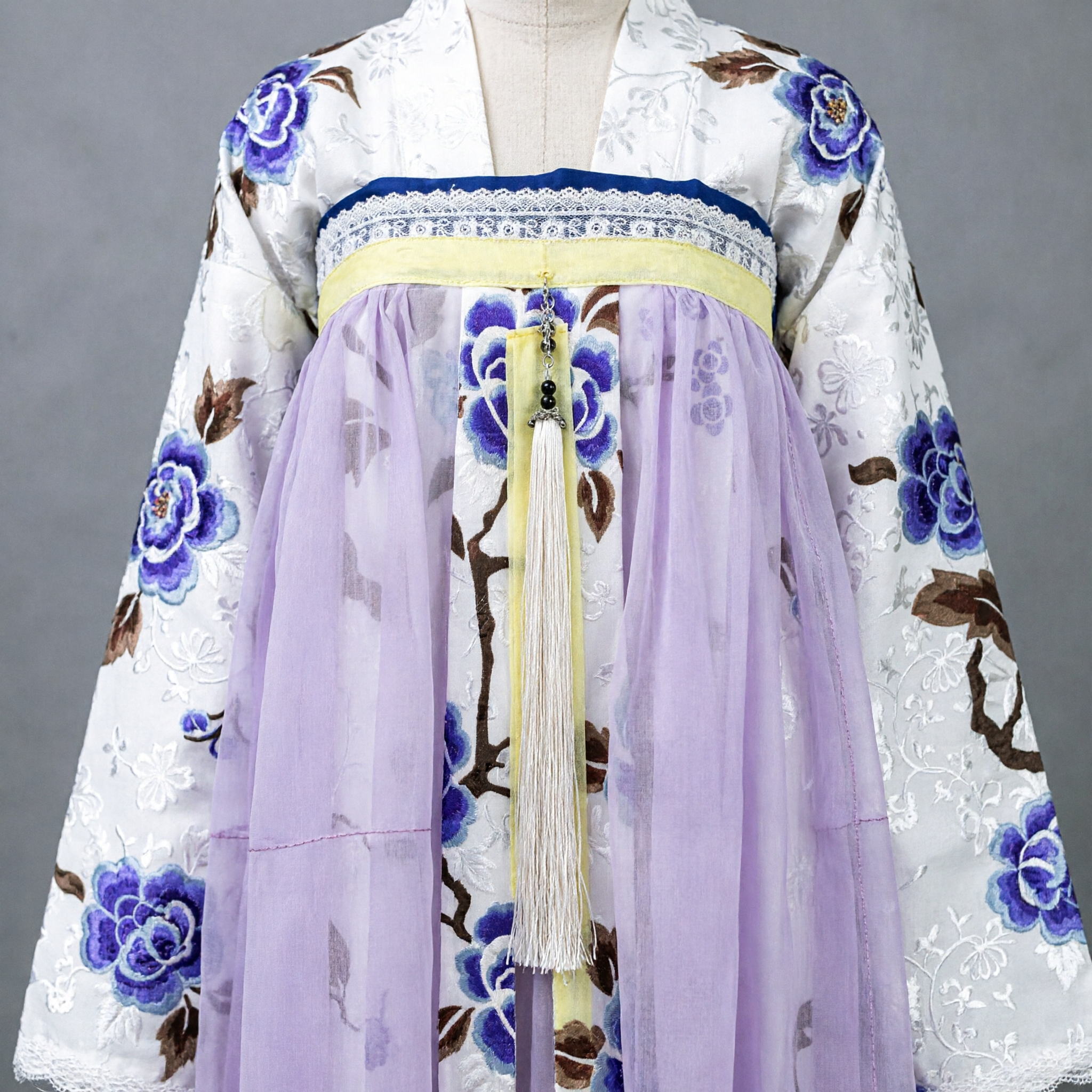 Vestido Hanfu Tradicional Chinês para Mulheres Estampa Floral Roxa Traje Antigo para Cosplay e Fotografia - Asian Costume