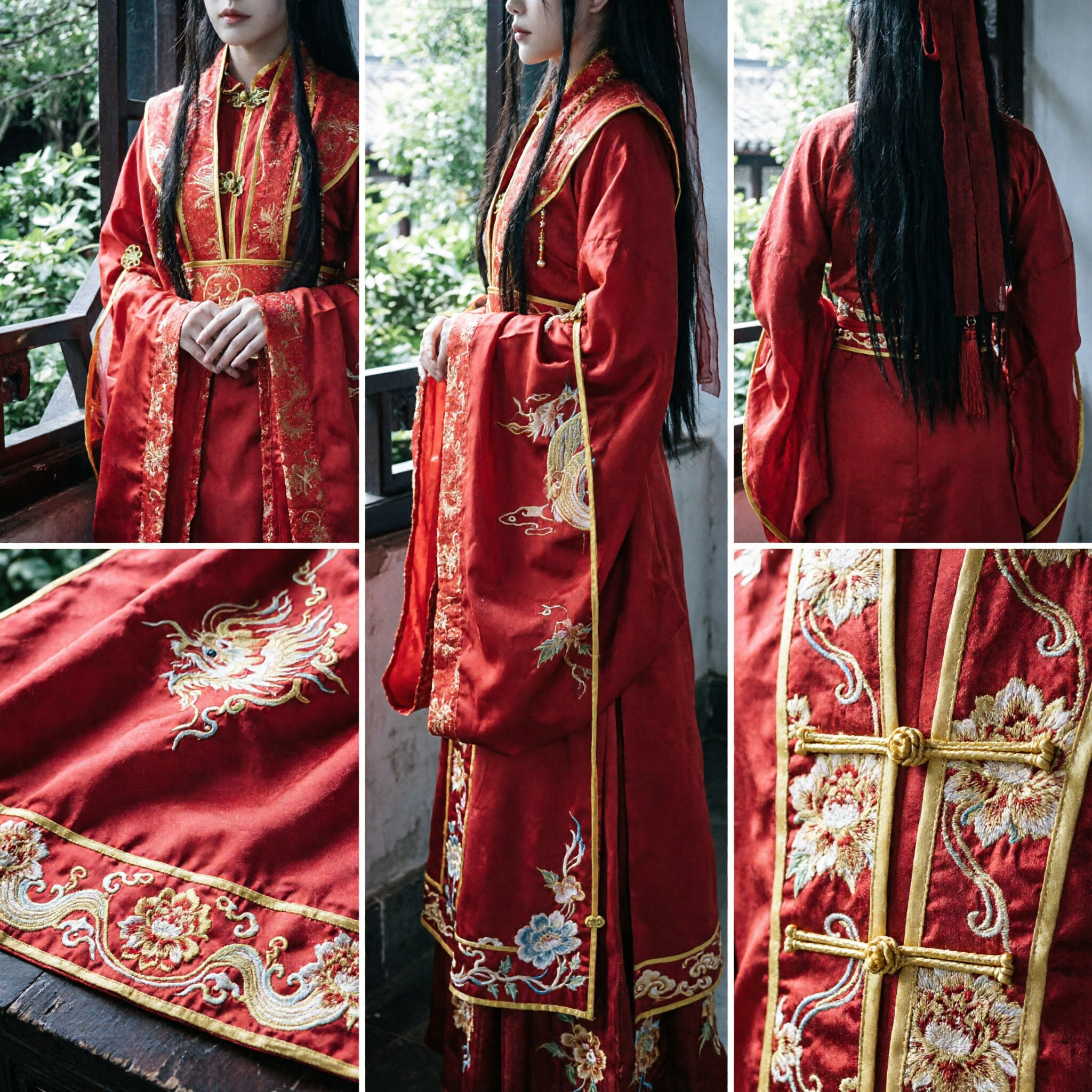 Costume de mariage Hanfu rouge traditionnel chinois - Tenue de cosplay pour drame historique ancien pour hommes et femmes - Asian Costume