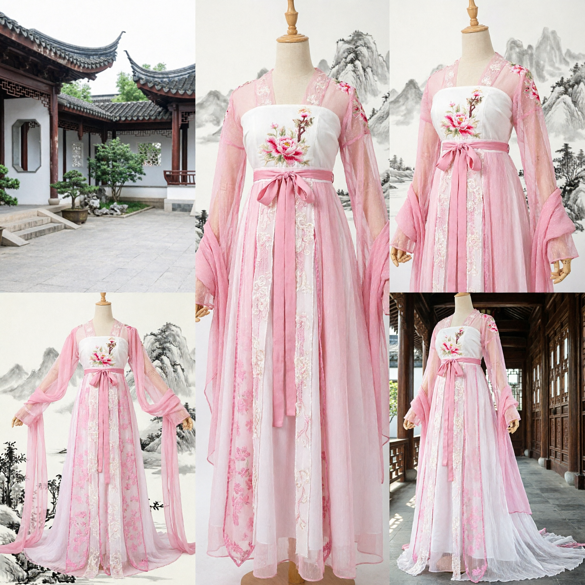 Hanfu Tradicional Chinês da Dinastia Tang Vestido Rosa de Dama do Palácio Traje Antigo para Mulheres Cosplay Espetáculo - Asian Costume