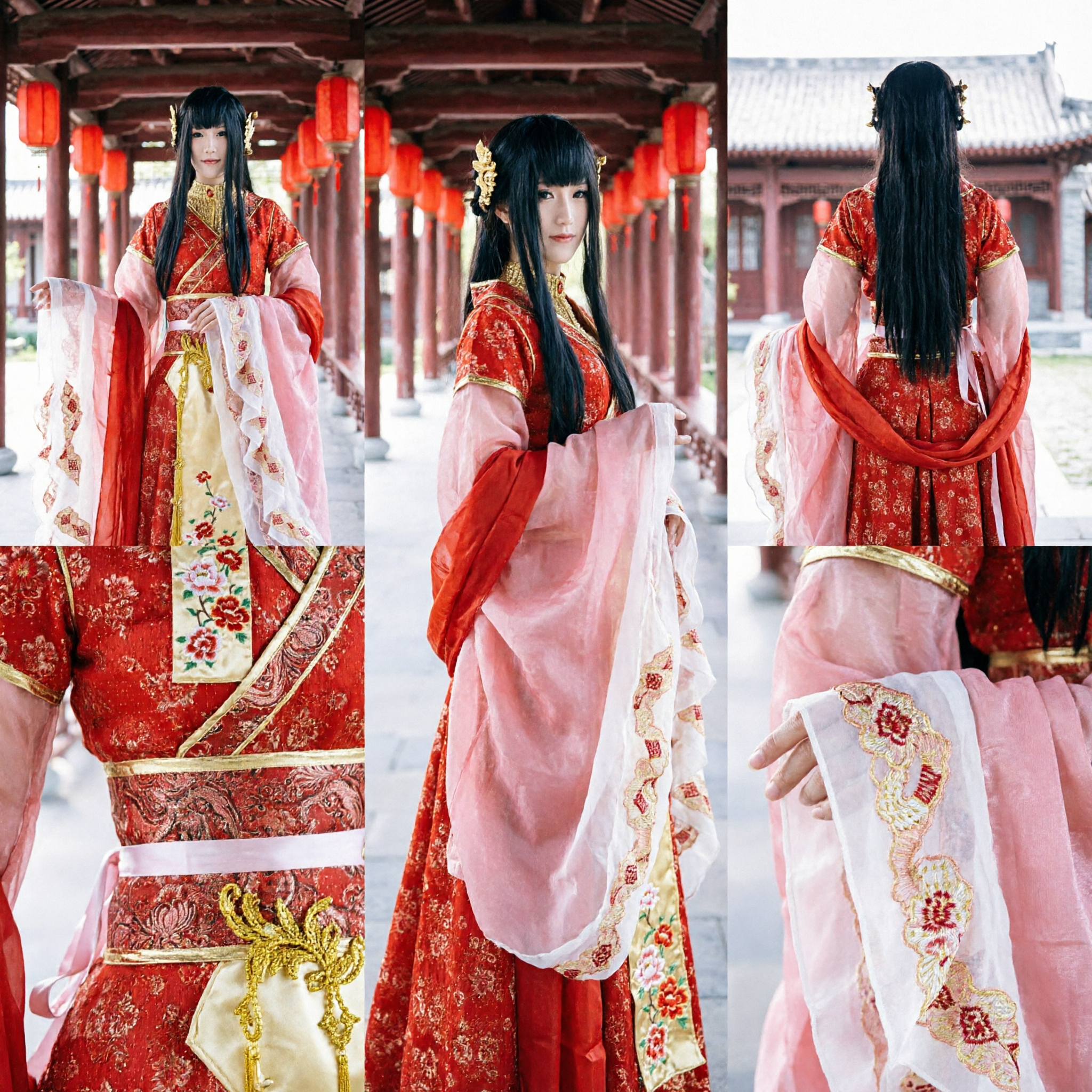 Elegante Vestido de Imperatriz Antigo Chinês Hanfu Vermelho Traje Tradicional para Mulheres Cosplay Performance no Palco - Asian Costume