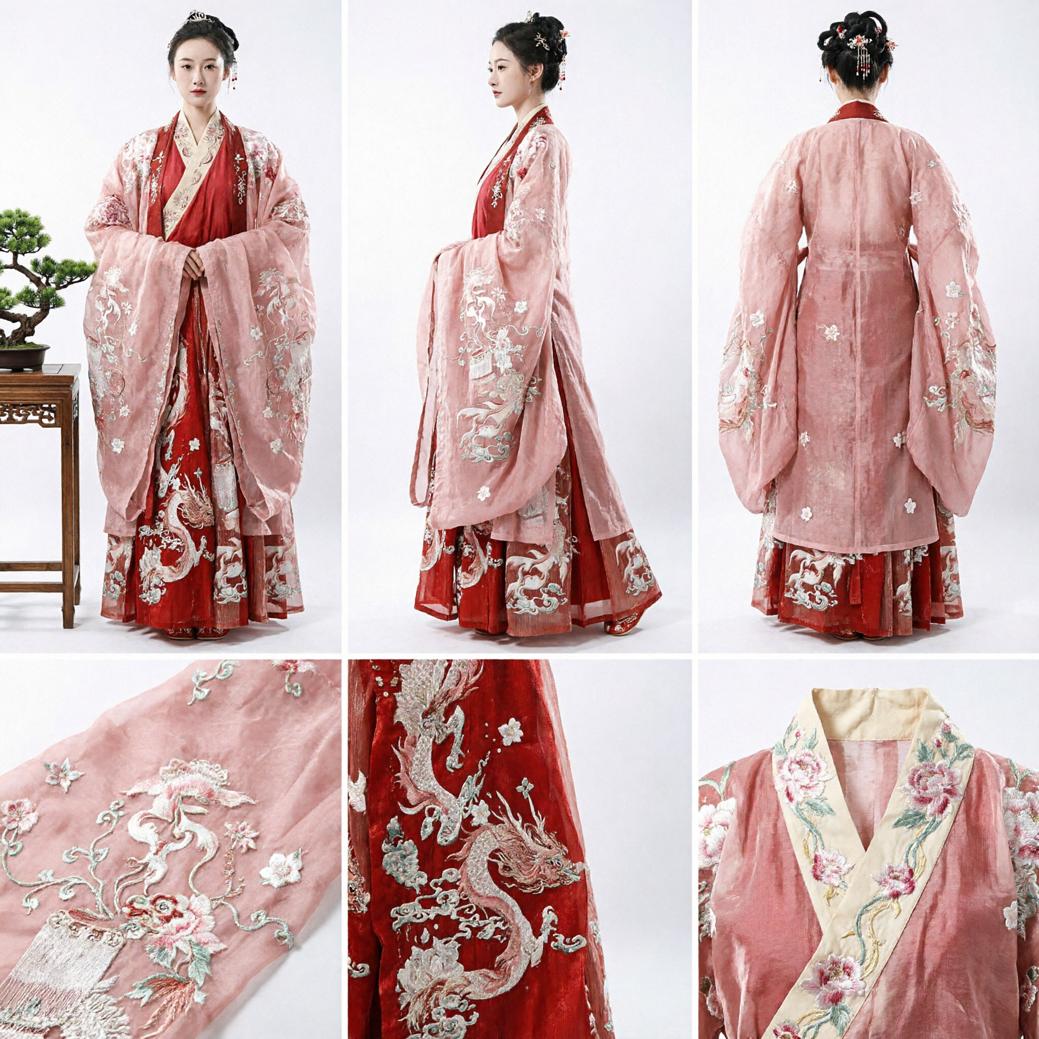Traje de Princesa Hanfu Tradicional Chino Dinastía Tang Vestido Antiguo Rojo Bordado para Mujer Actuación Cosplay - Asian Costume