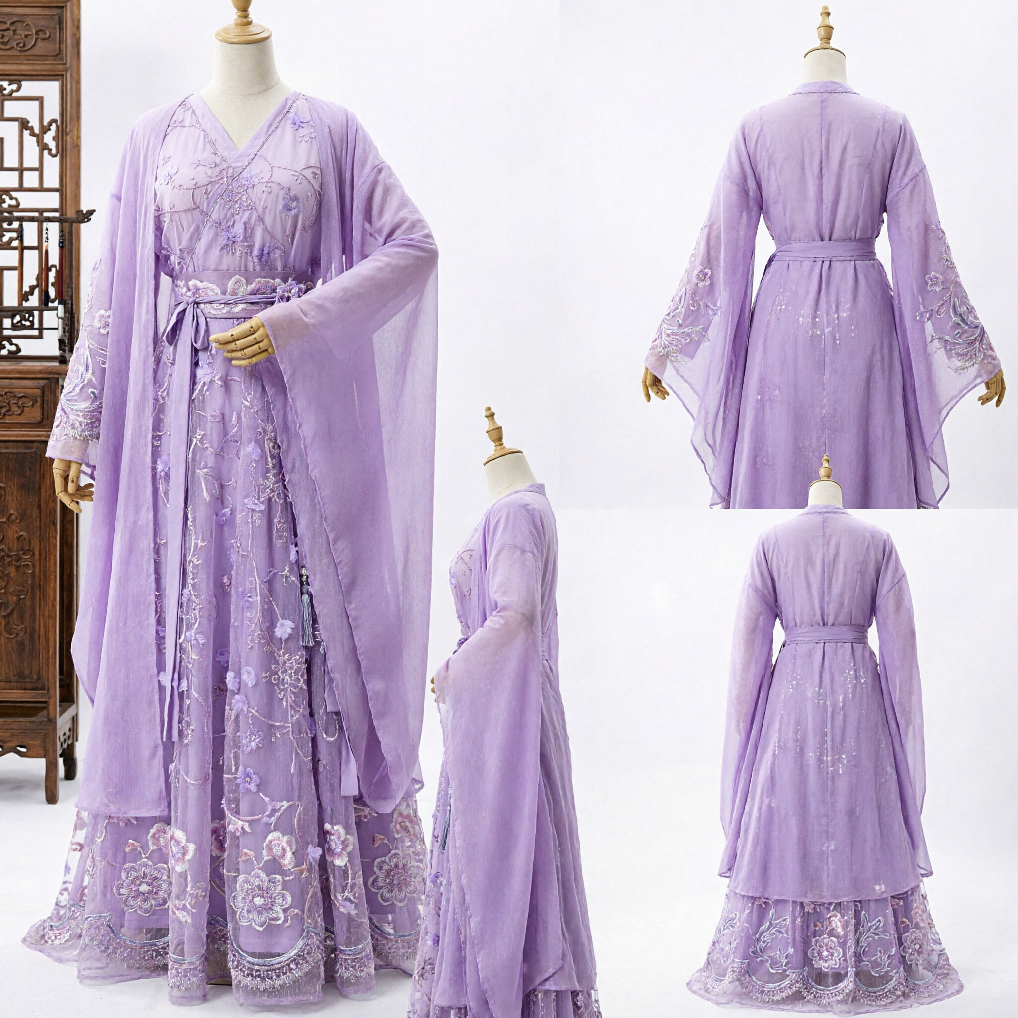 Traditionelles chinesisches lila Hanfu-Feenkleid Antikes Prinzessinnen-besticktes Gewand für Frauen Cosplay - Asian Costume
