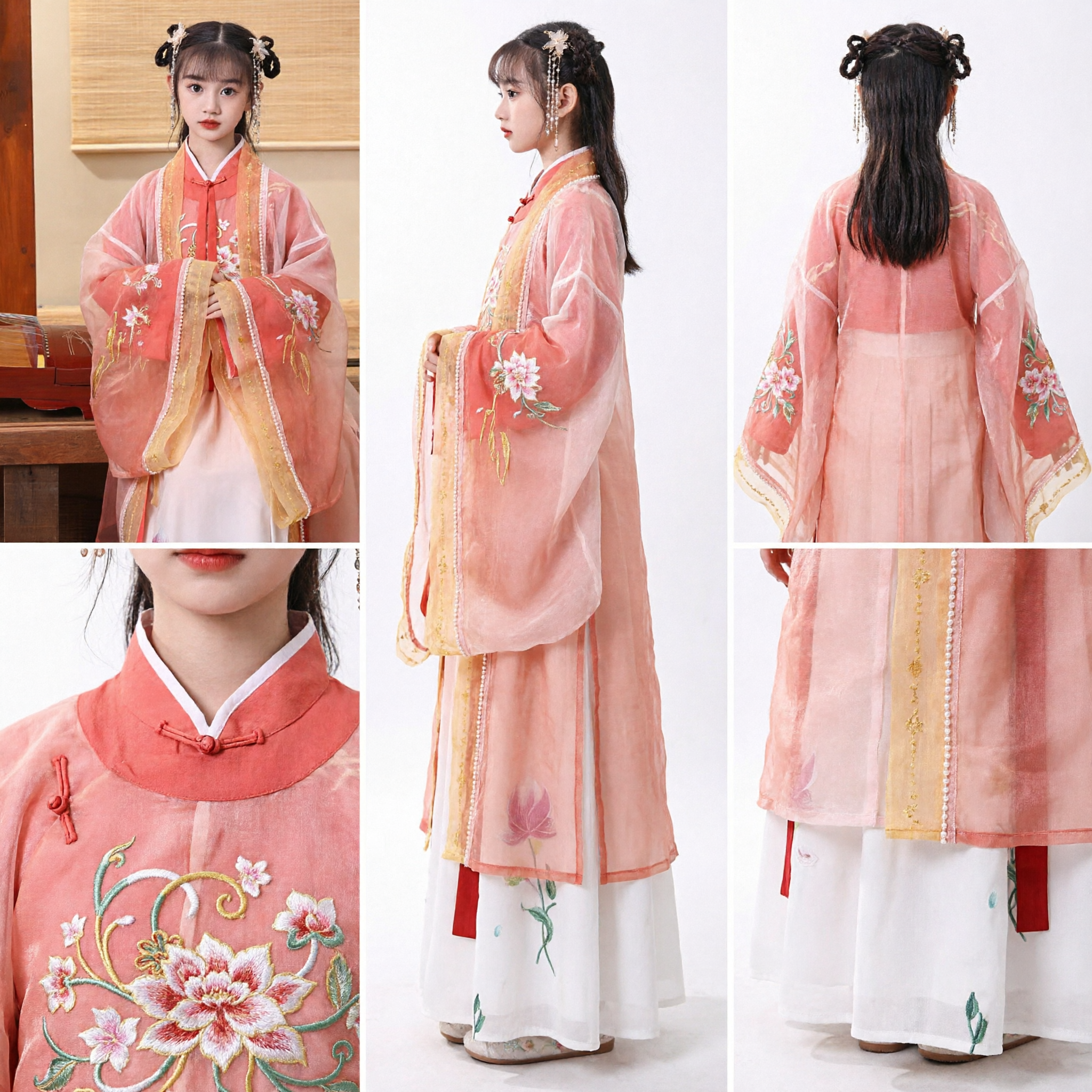 Traje Tradicional Chino Hanfu para Niñas Vestido Antiguo de Princesa Ropa de Hada de la Dinastía Tang para Presentaciones - Asian Costume
