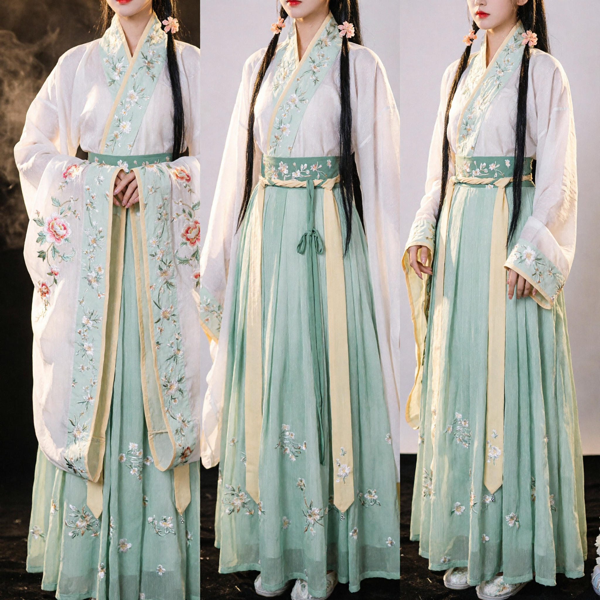 Vrouwen Traditioneel Chinese Hanfu Kostuum Groen Geborduurde Oud Feejurk voor Cultureel Festival en Cosplay - Asian Costume