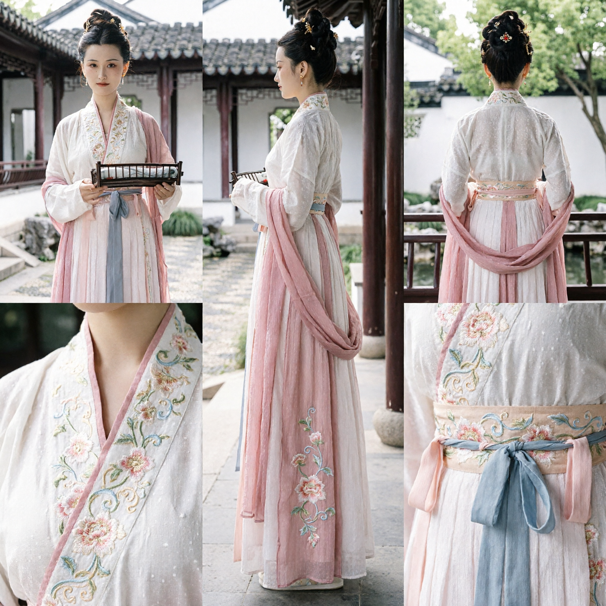 전통 중국 한푸 여성 고대 당나라 공주 분홍색 드레스 역사 코스프레 공연복 - Asian Costume