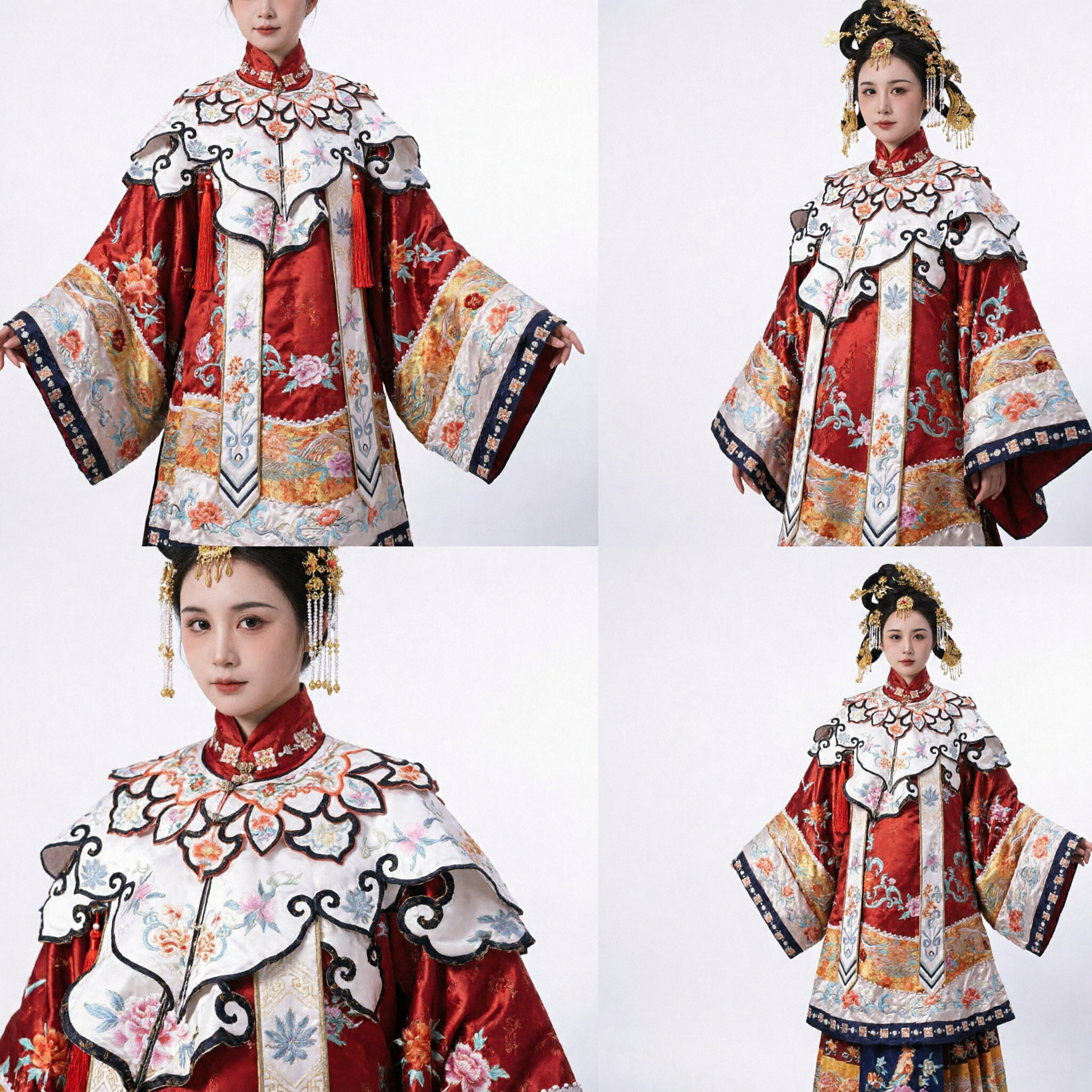 Vestido de Novia Tradicional Chino Hanfu de la Dinastía Ming, Traje Antiguo Rojo Bordado para Mujeres en Ocasiones Formales - Asian Costume