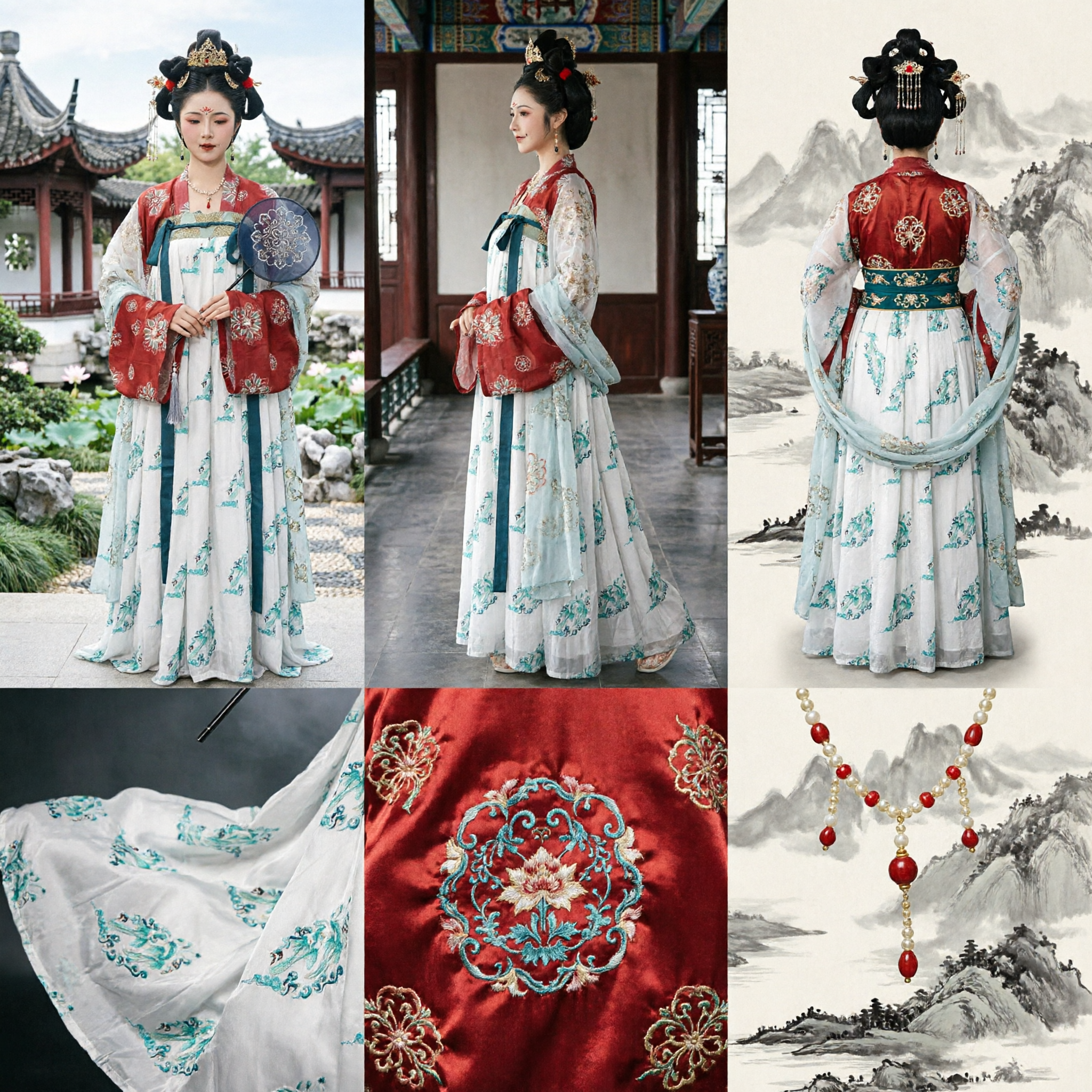 Vestido Hanfu da Dinastia Tang Tradicional Chinês, Traje de Princesa Antiga para Mulheres, Conjunto de Roupa de Fada Bordada - Asian Costume