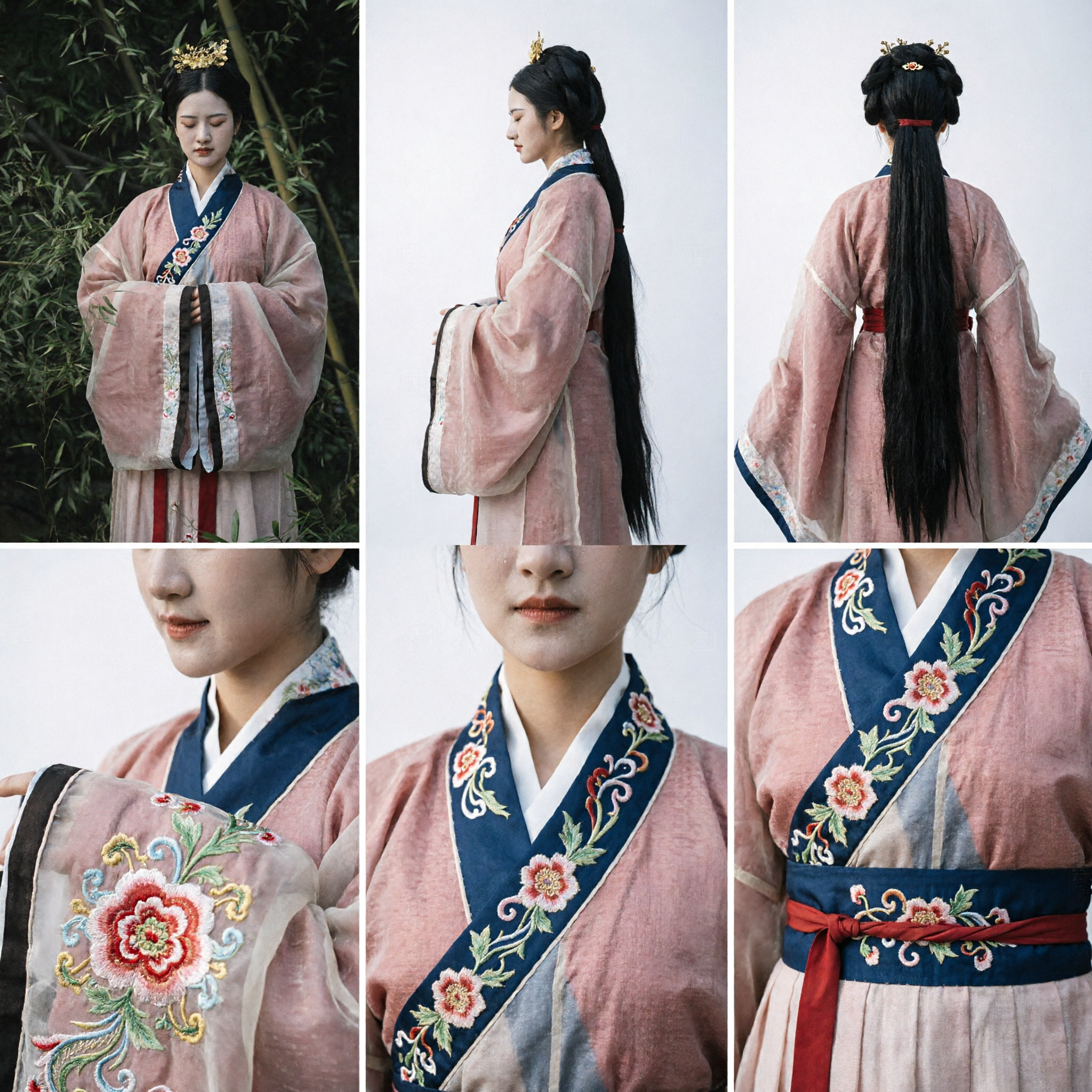 Traditionele Chinese Hanfu roze doorschijnend gewaad voor vrouwen oud kostuum historische cosplayfotografie - Asian Costume