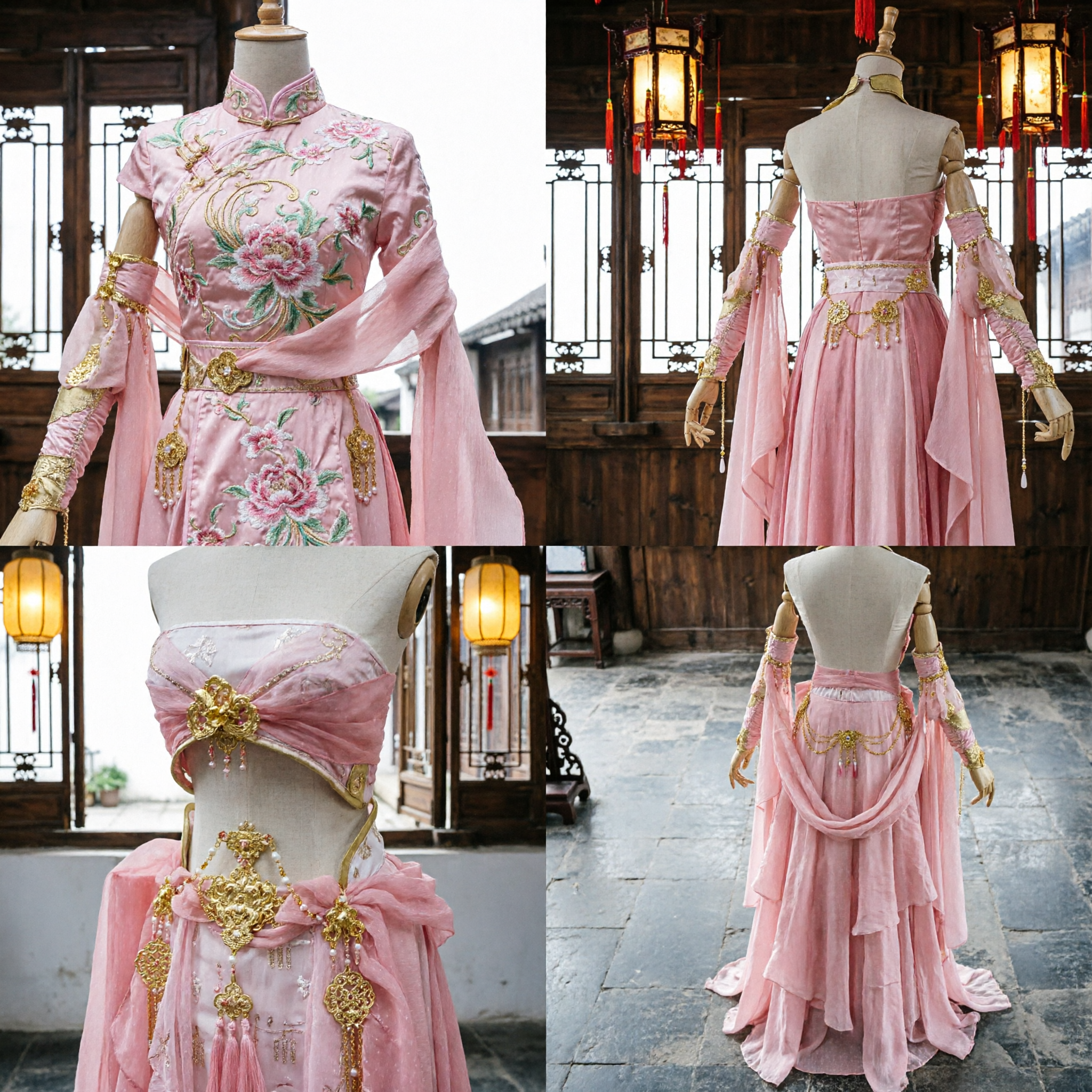 Traje Rosa de Fada Antiga Chinesa Hanfu para Mulheres, Vestido de Princesa para Cosplay, Performance no Palco e Dança - Asian Costume