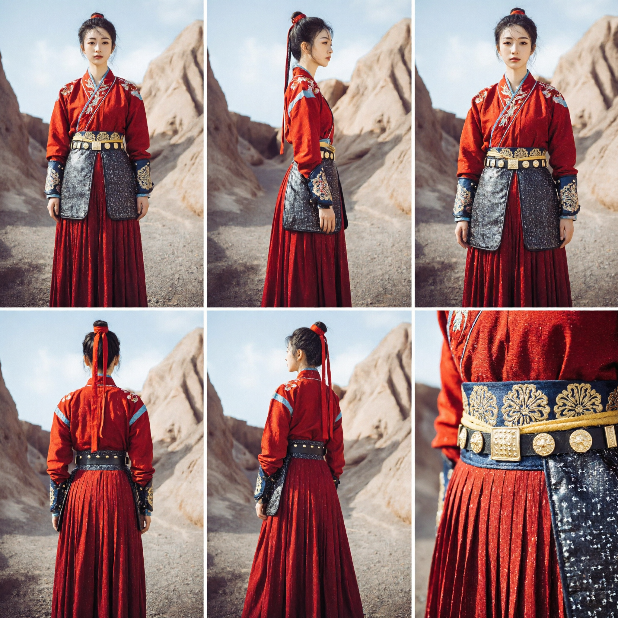 Costume tradizionale cinese Hanfu rosso da spadaccina antica per cosplay donne e fotografia storica - Asian Costume