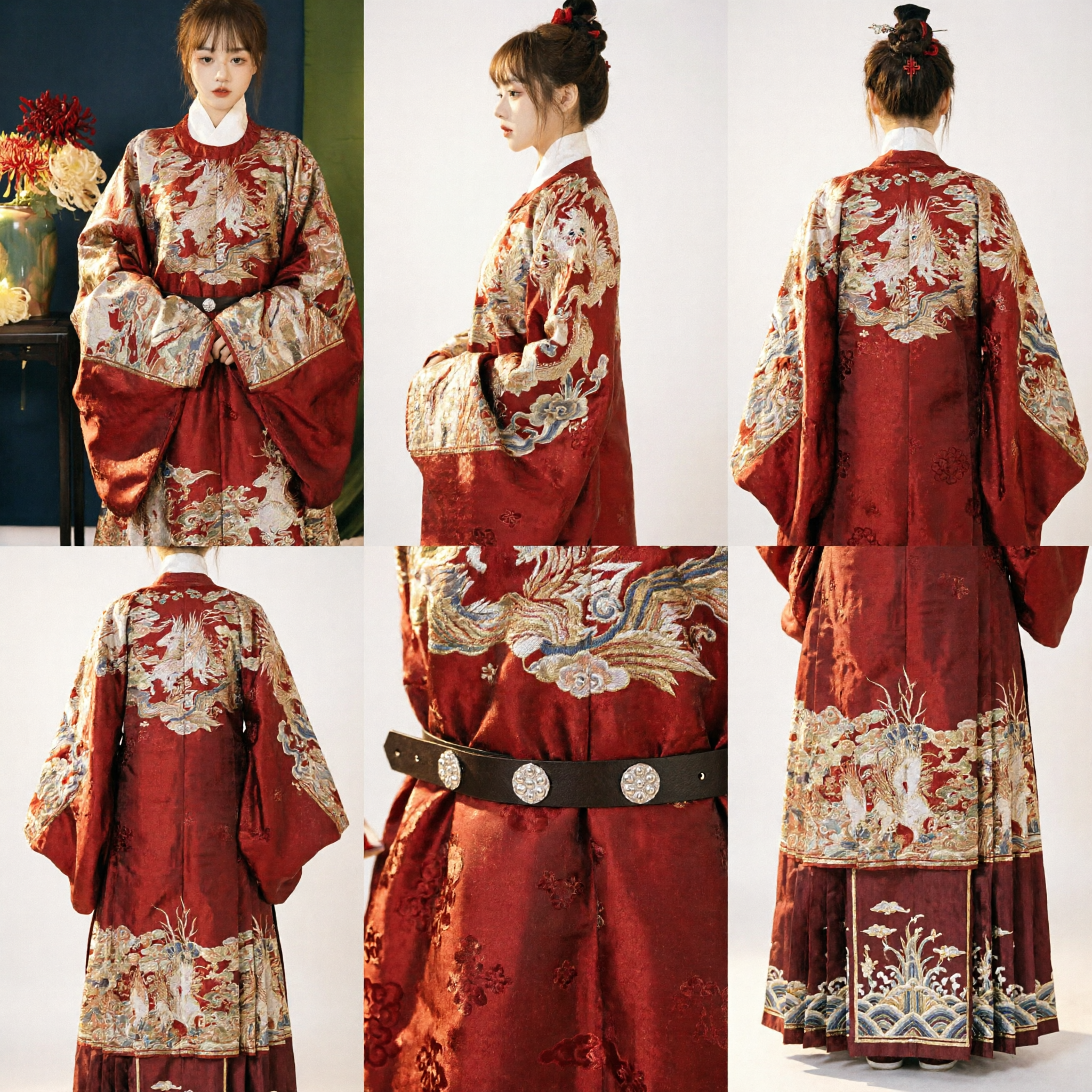 Traditional Chinese Red Hanfu Ming Dynasty Dragon Embroidery Robe Ancient Wedding Costume for Women - Asian Costume
