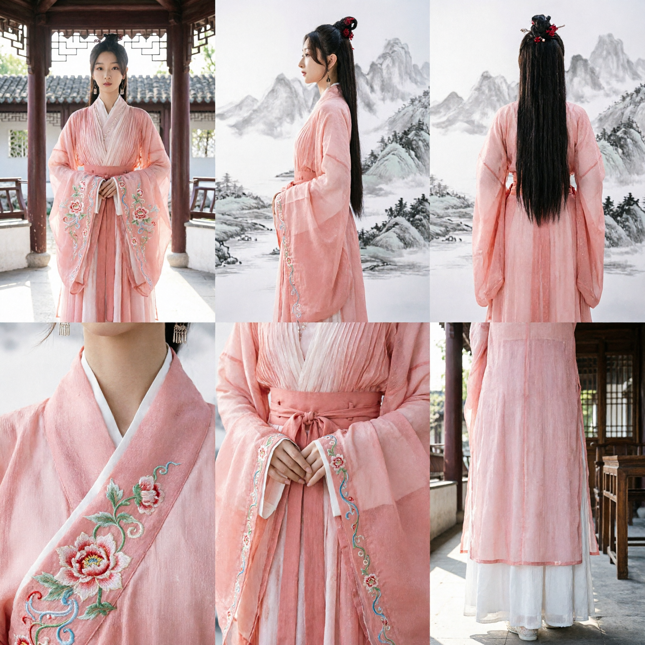 Elegante Vestido de Hada Antiguo Tradicional Hanfu Chino Rosa Traje de Mujer Wuxia Cosplay Histórico - Asian Costume